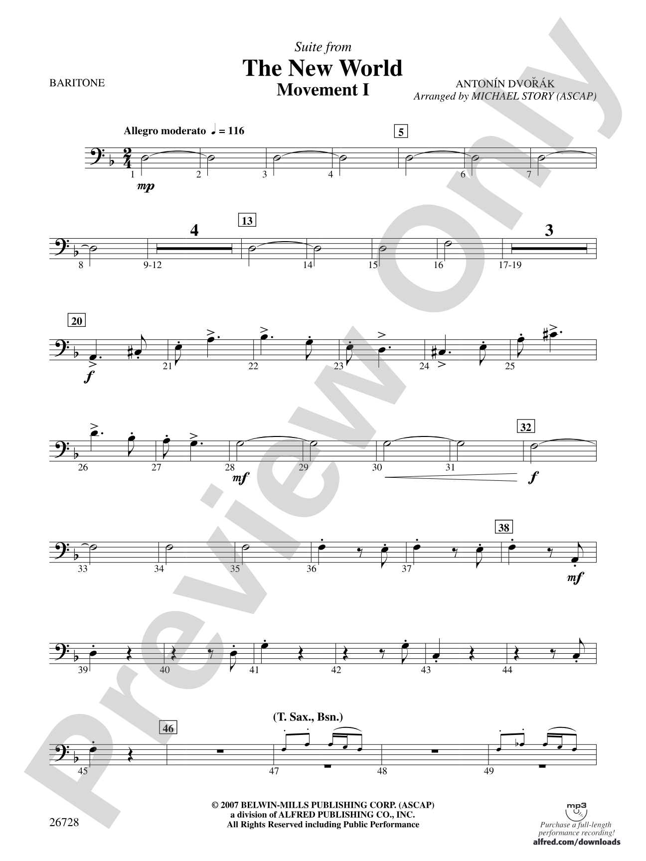 Suite from The New World: Baritone B.C.