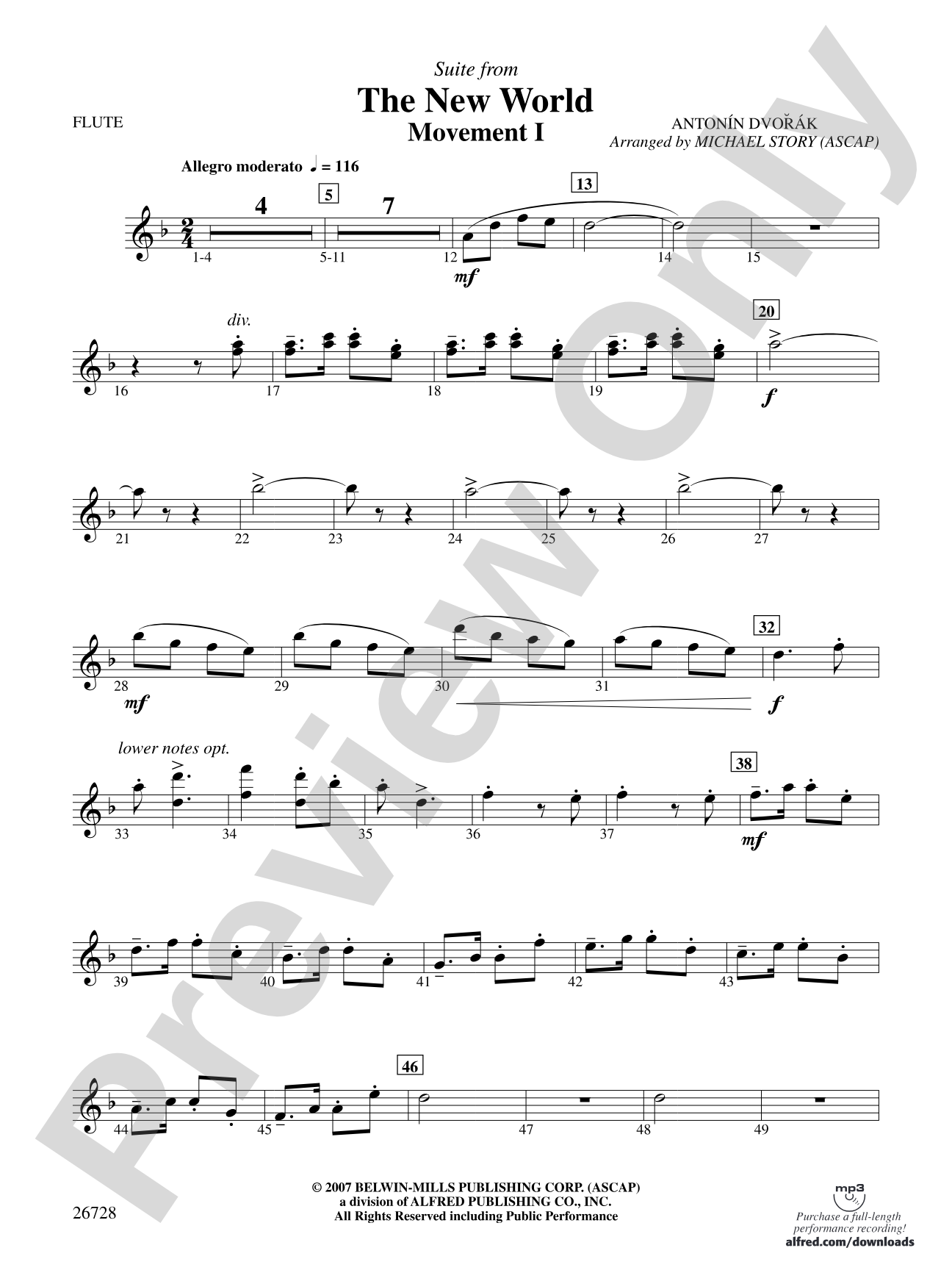 Suite from The New World: Flute