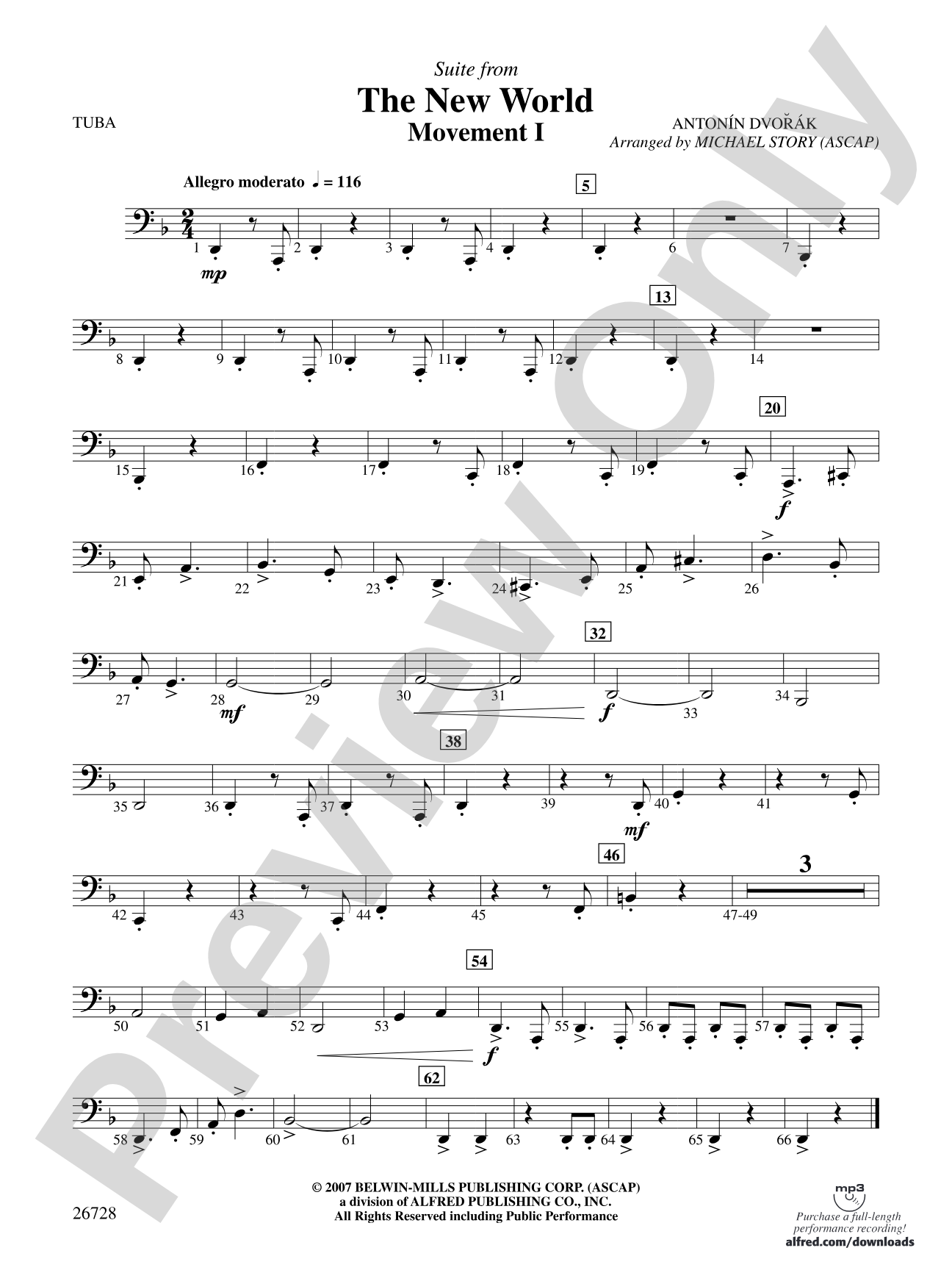 Suite from The New World: Tuba