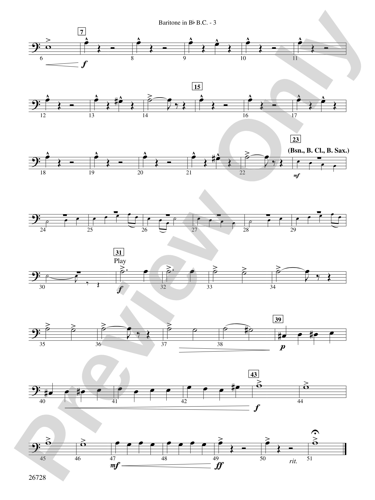 Suite from The New World: (wp) B-flat Baritone B.C.