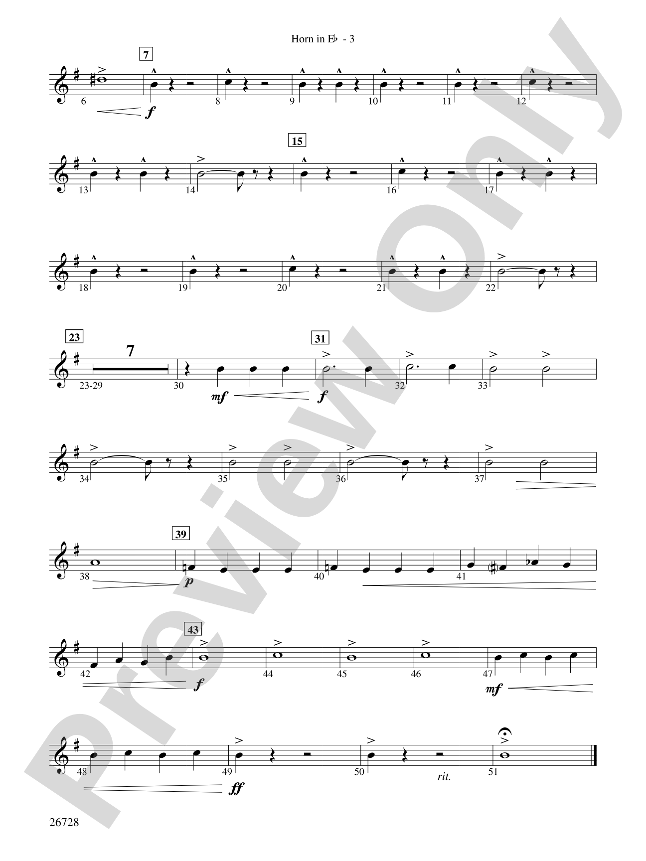 Suite from The New World: (wp) 1st Horn in E-flat