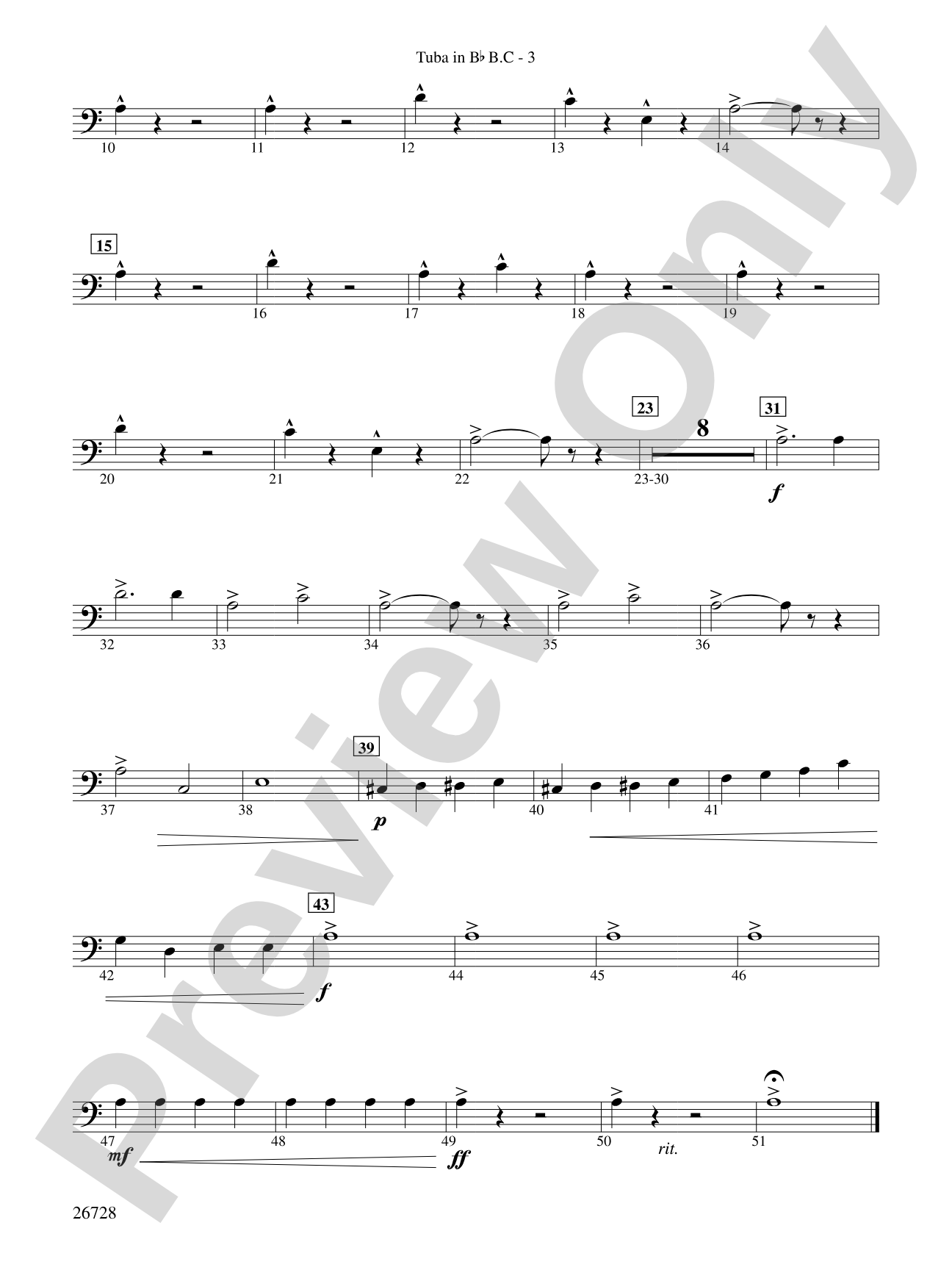 Suite from The New World: (wp) B-flat Tuba B.C.