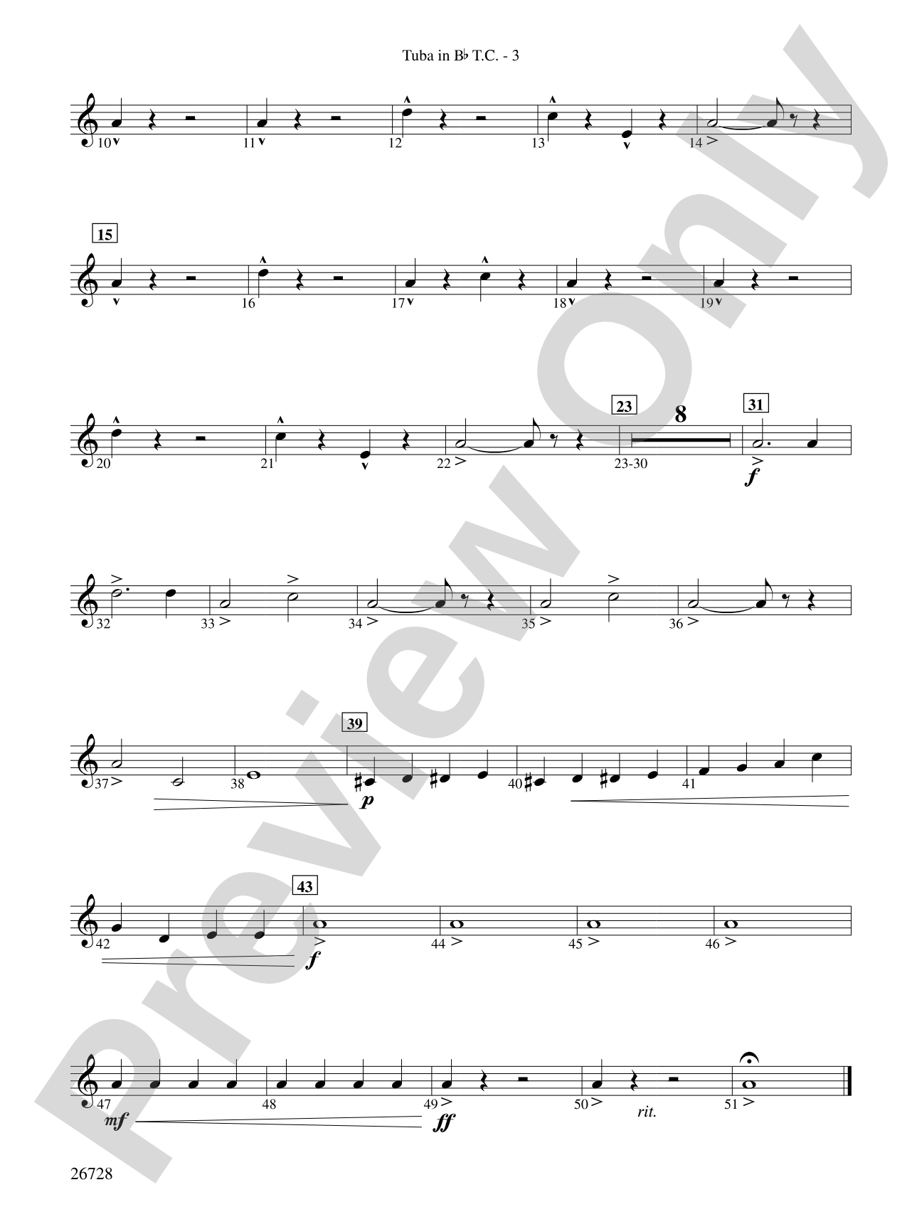 Suite from The New World: (wp) B-flat Tuba T.C.