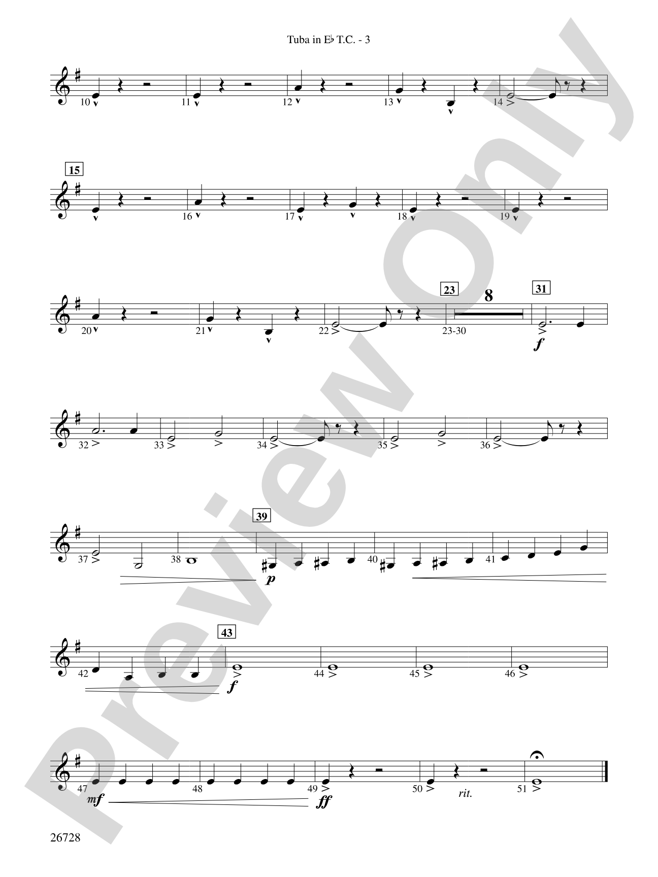Suite from The New World: (wp) E-flat Tuba T.C.