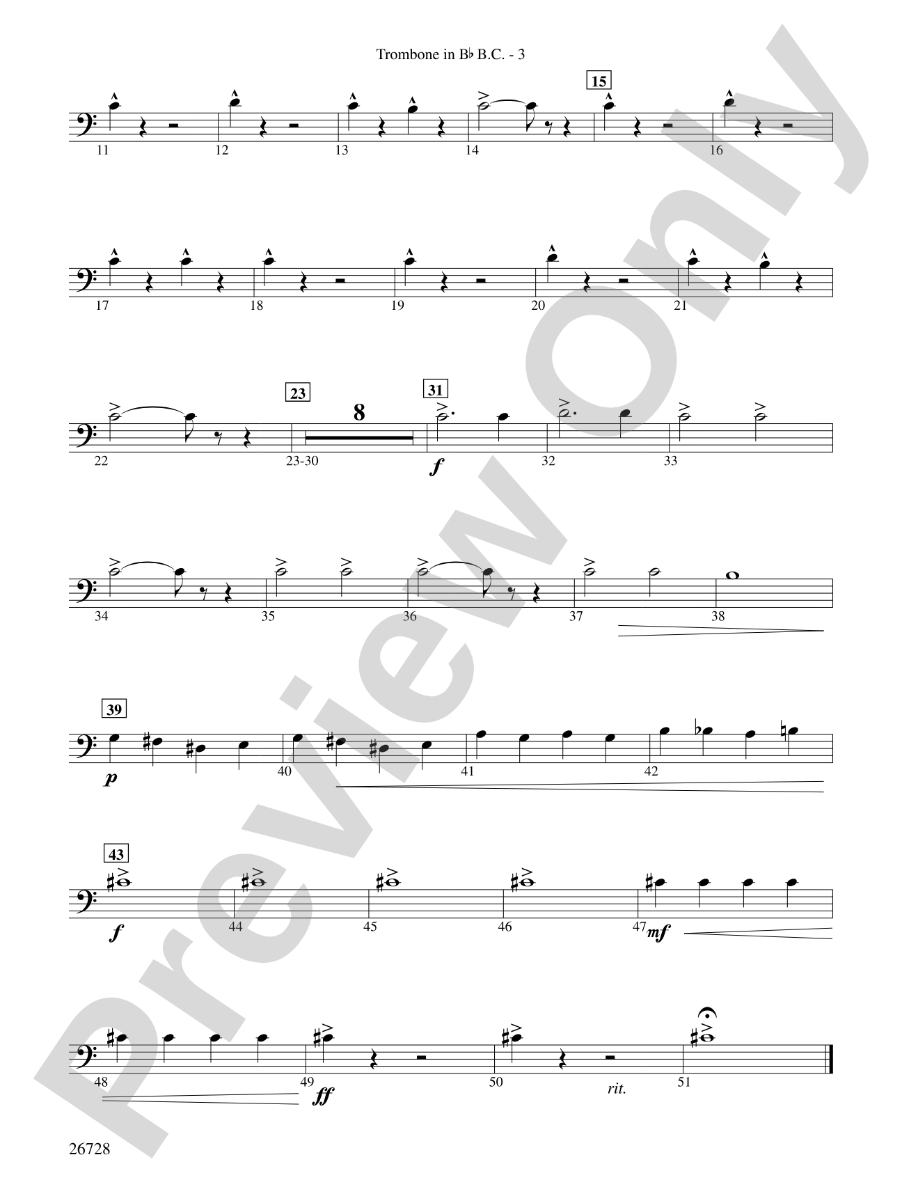 Suite from The New World: (wp) 1st B-flat Trombone B.C.