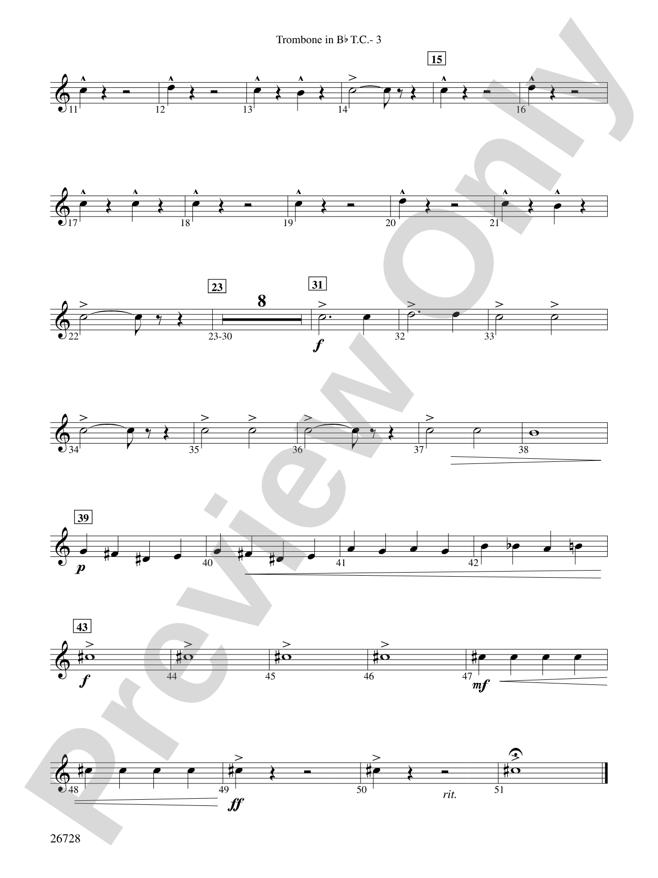 Suite from The New World: (wp) 1st B-flat Trombone T.C.