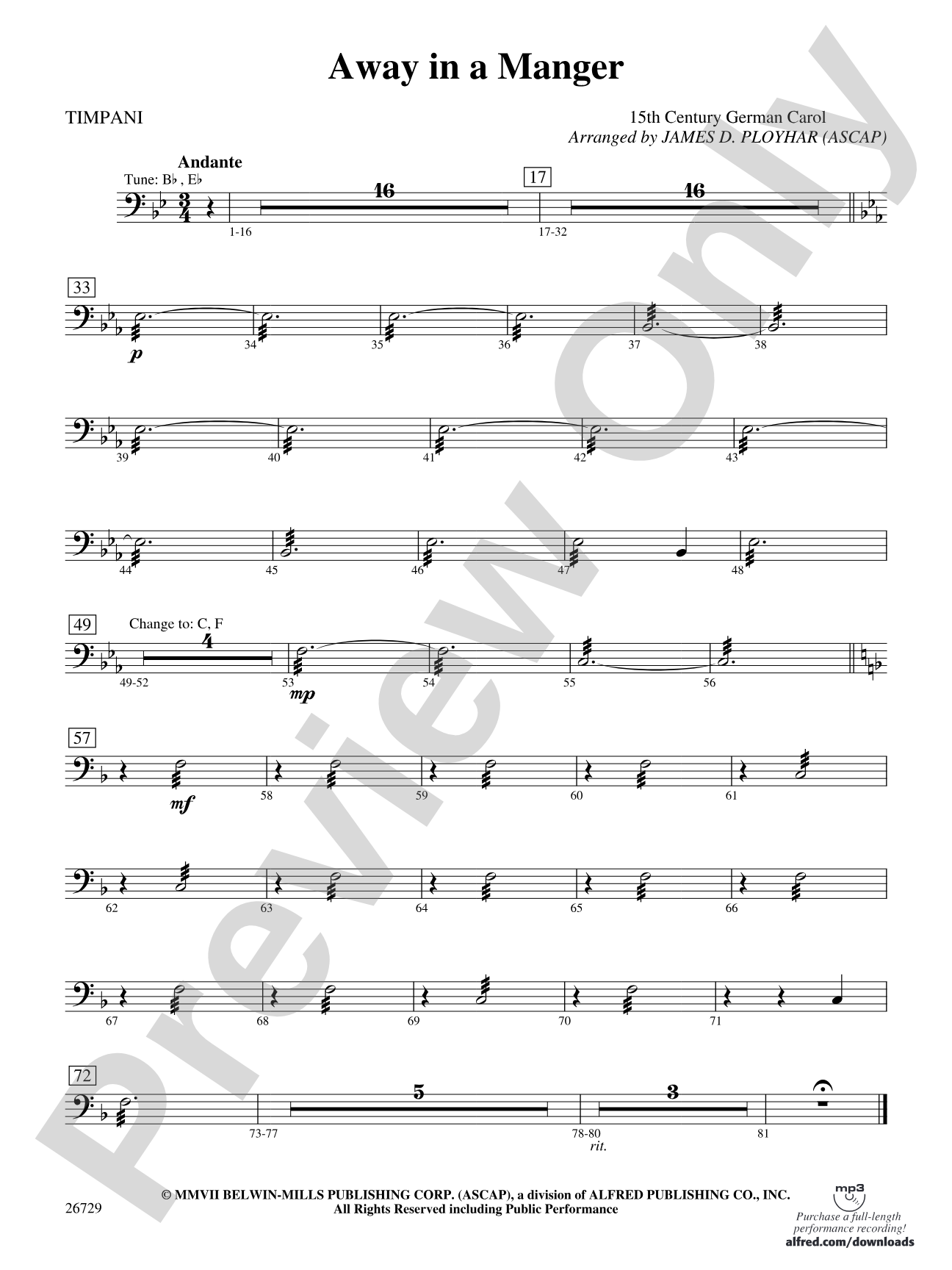 Away in a Manger: Timpani
