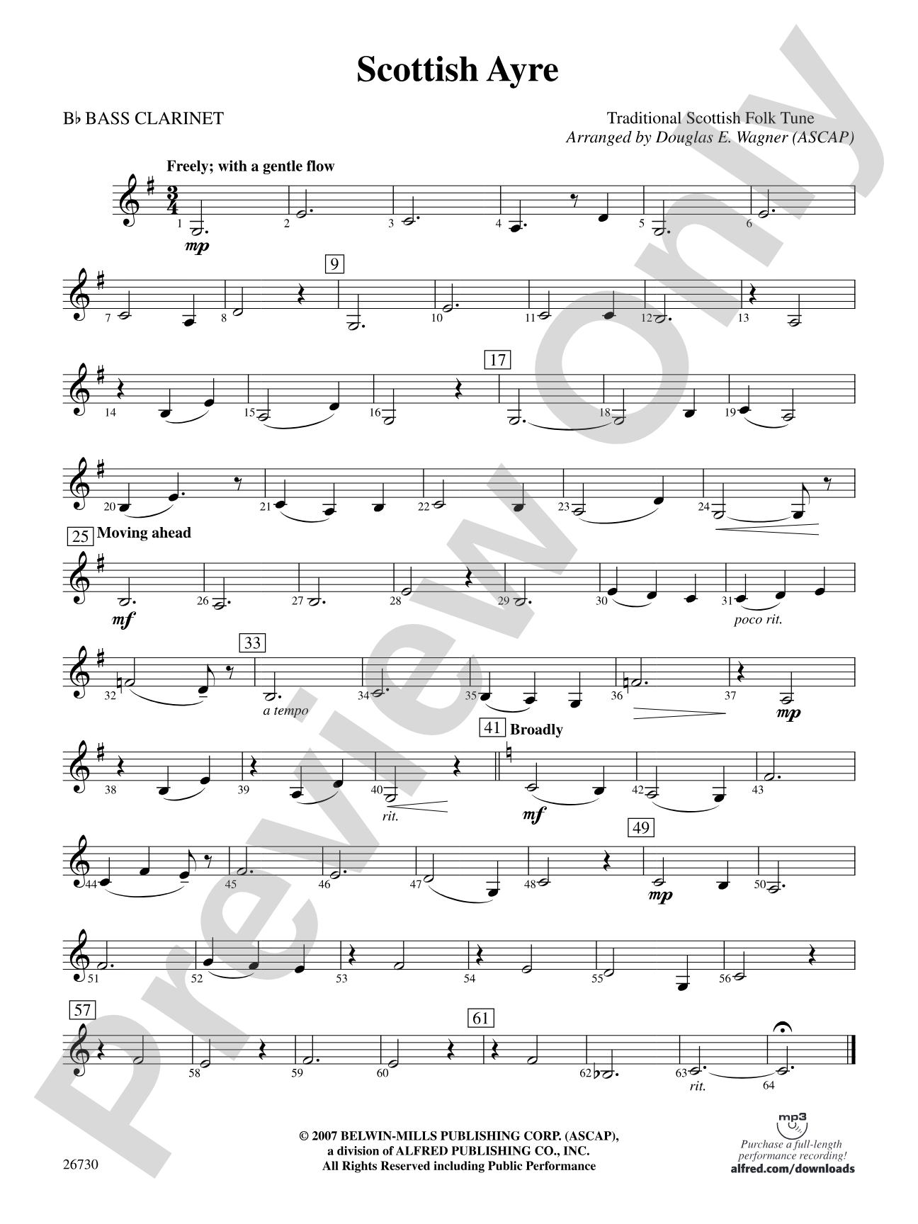Scottish Ayre: B-flat Bass Clarinet