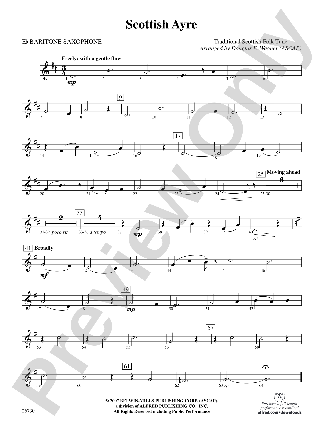Scottish Ayre: E-flat Baritone Saxophone