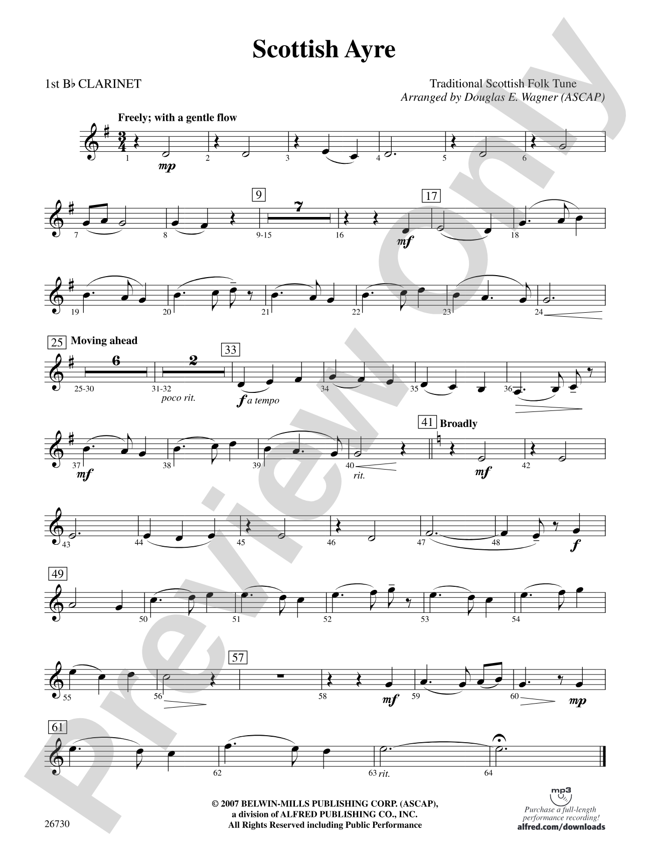 Scottish Ayre: 1st B-flat Clarinet