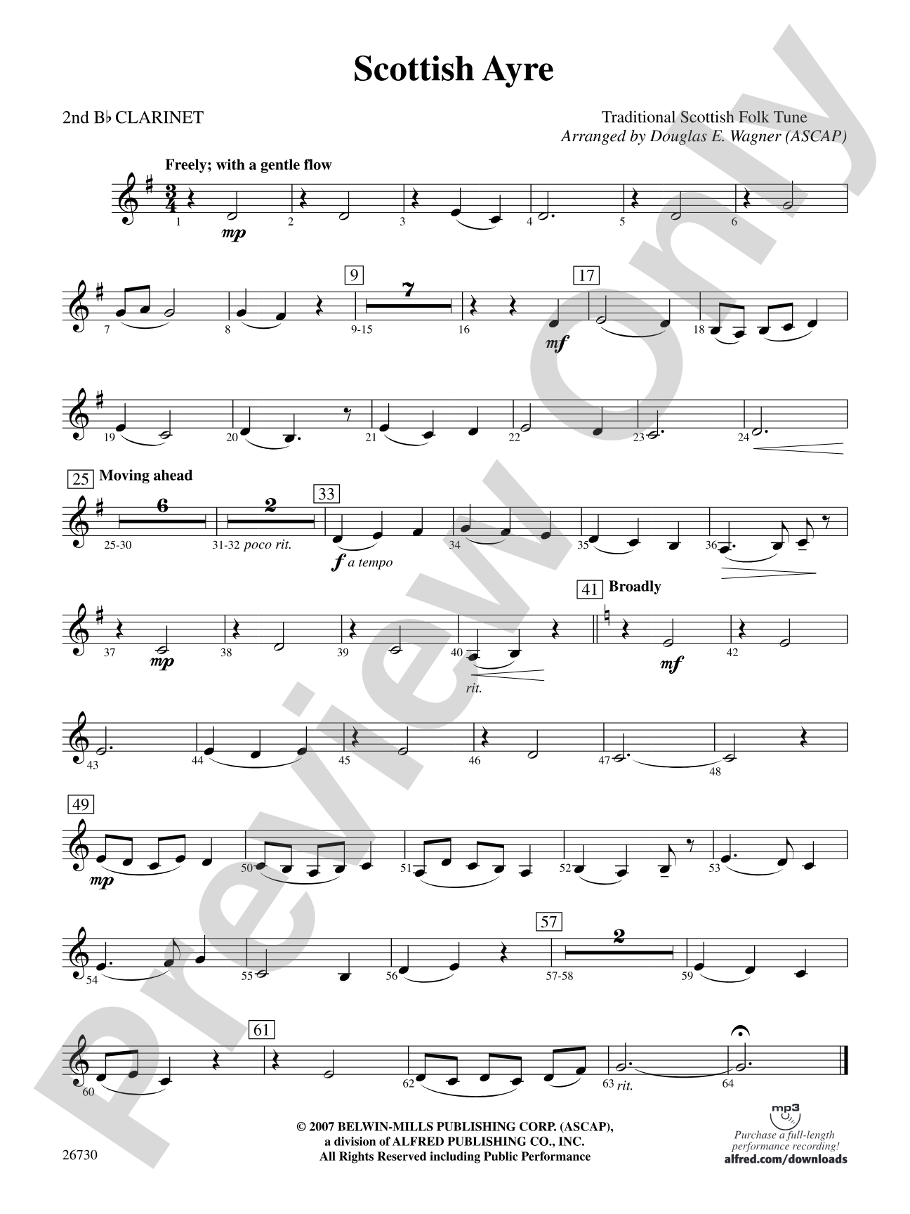 Scottish Ayre: 2nd B-flat Clarinet