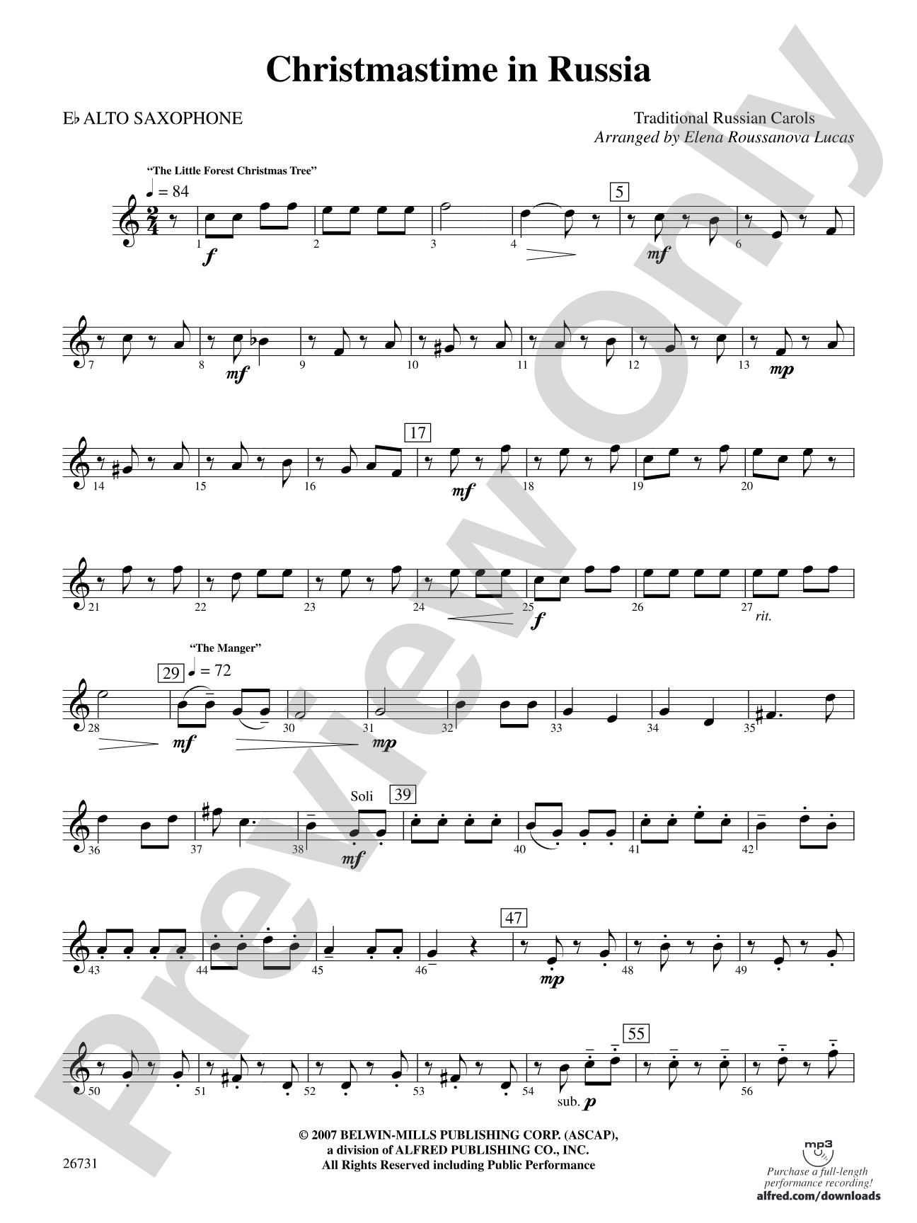 Christmastime in Russia: E-flat Alto Saxophone