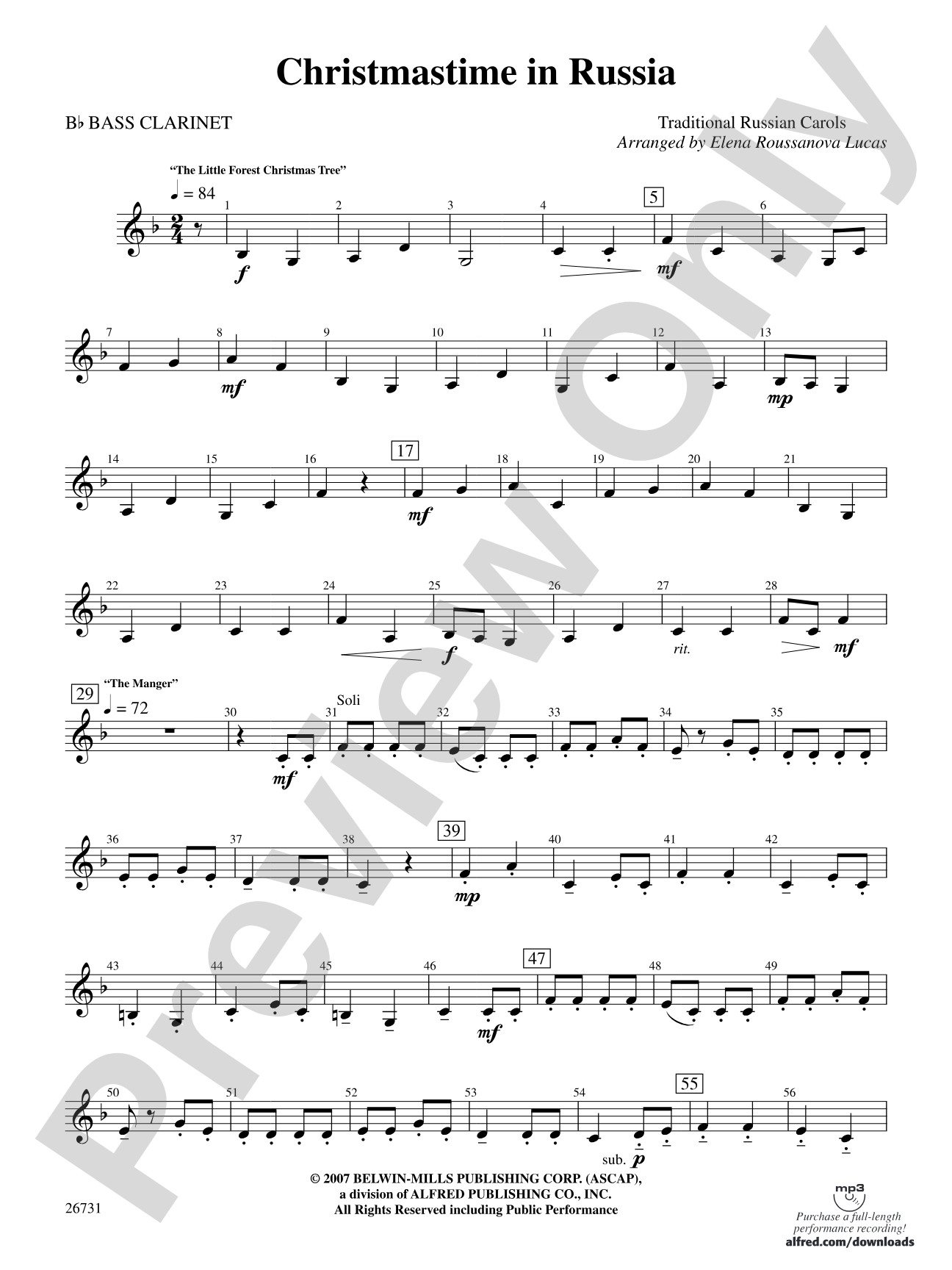 Christmastime in Russia: B-flat Bass Clarinet