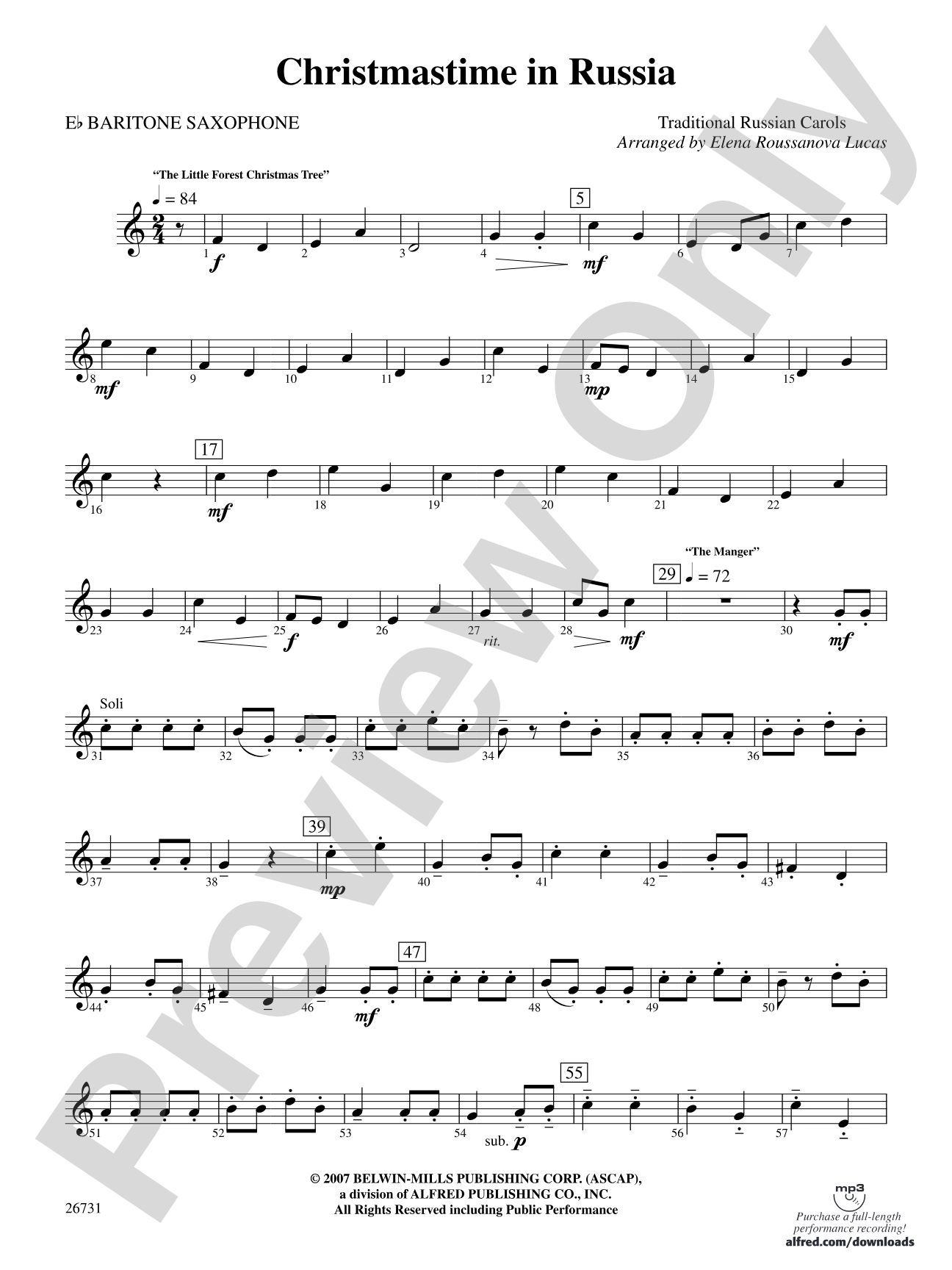 Christmastime in Russia: E-flat Baritone Saxophone