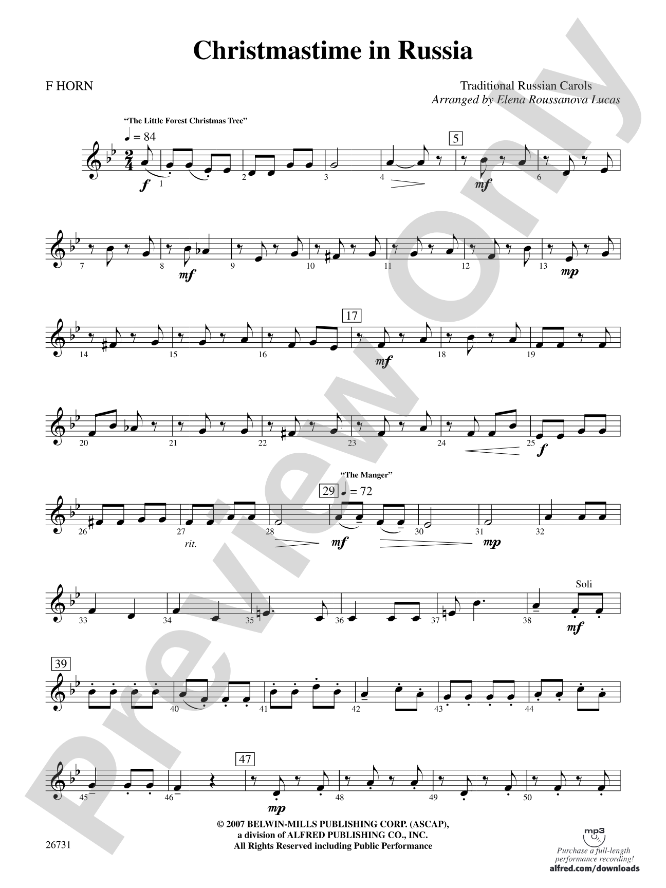 Christmastime in Russia: 1st F Horn
