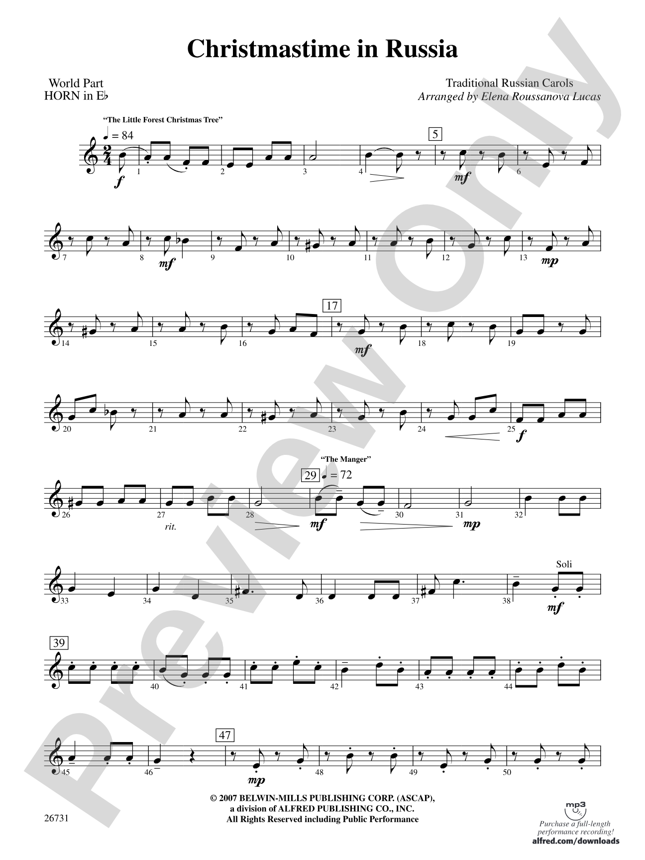 Christmastime in Russia: (wp) 1st Horn in E-flat