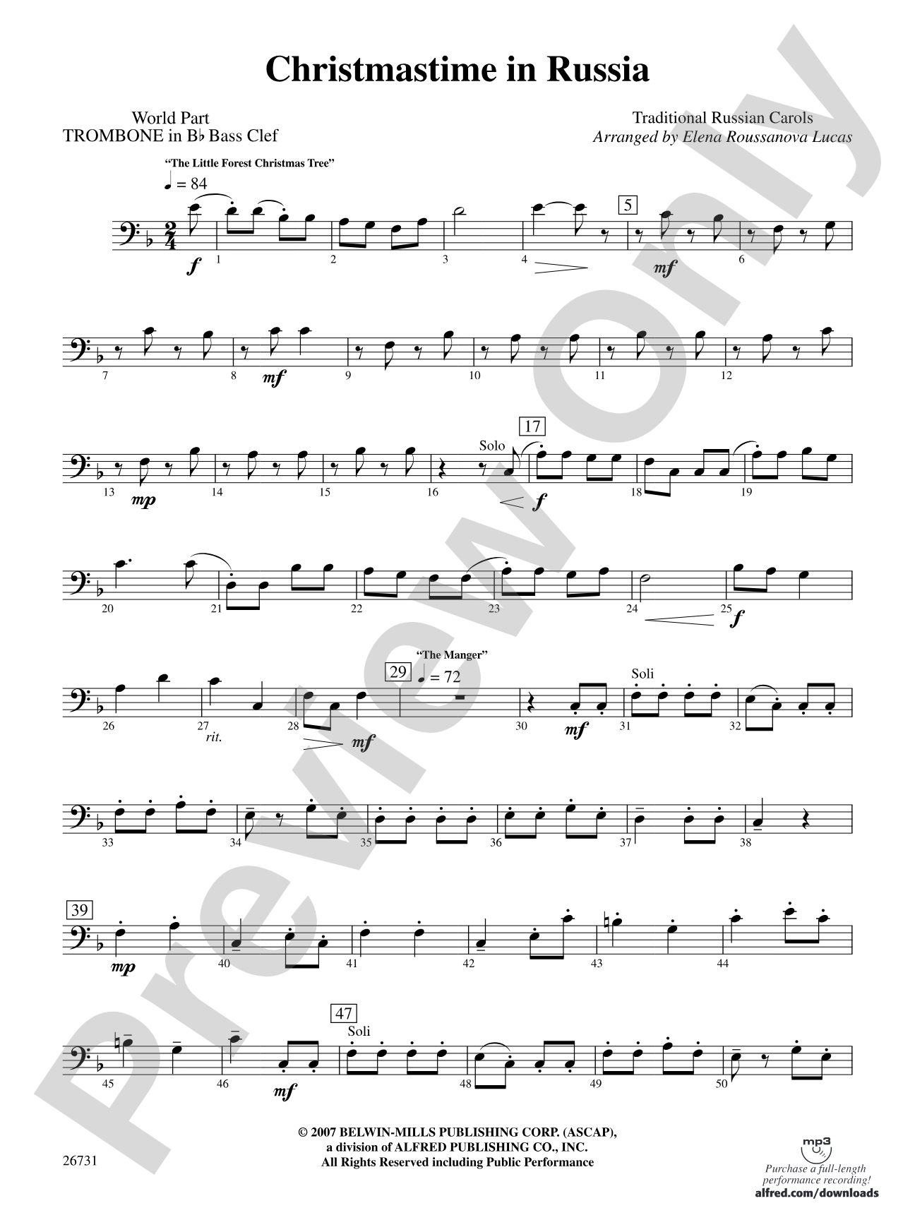 Christmastime in Russia: (wp) 1st B-flat Trombone B.C.