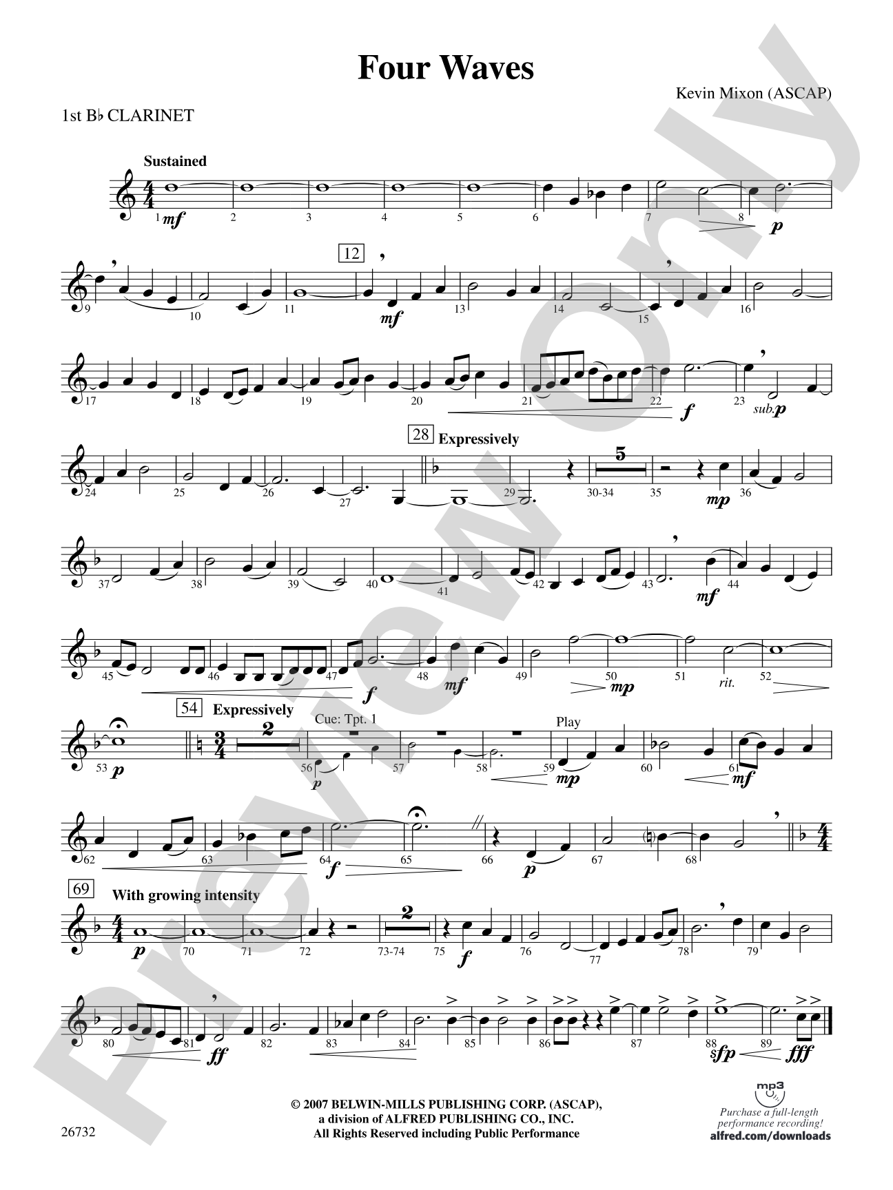 Four Waves: 1st B-flat Clarinet