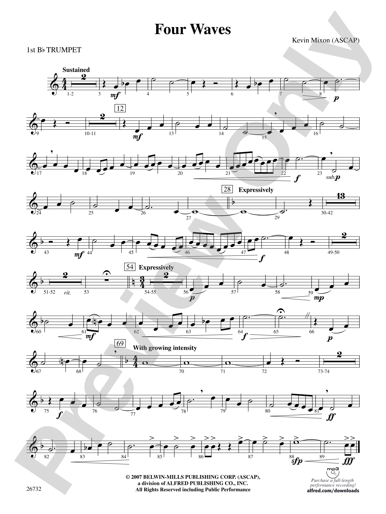 Four Waves: 1st B-flat Trumpet