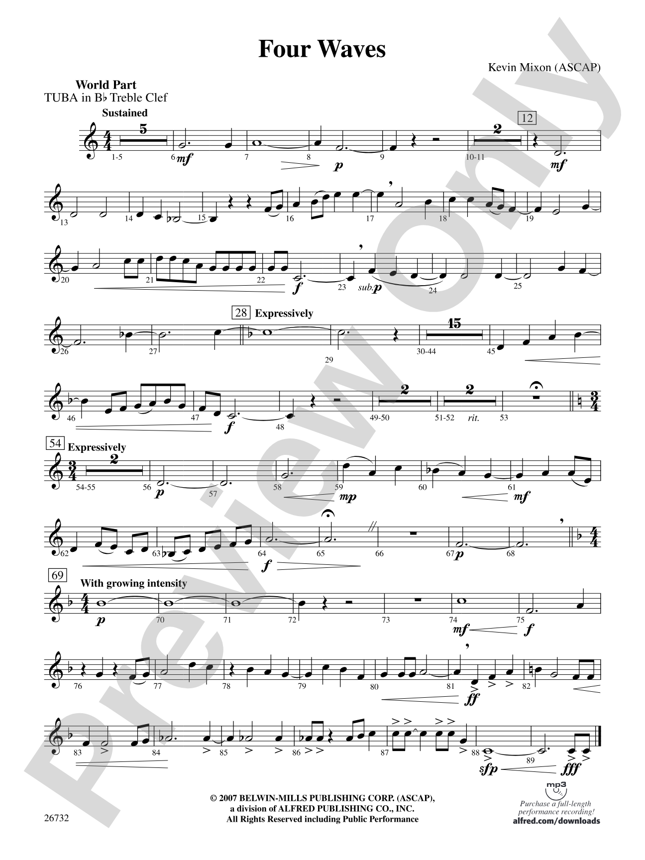 Four Waves: (wp) B-flat Tuba T.C.