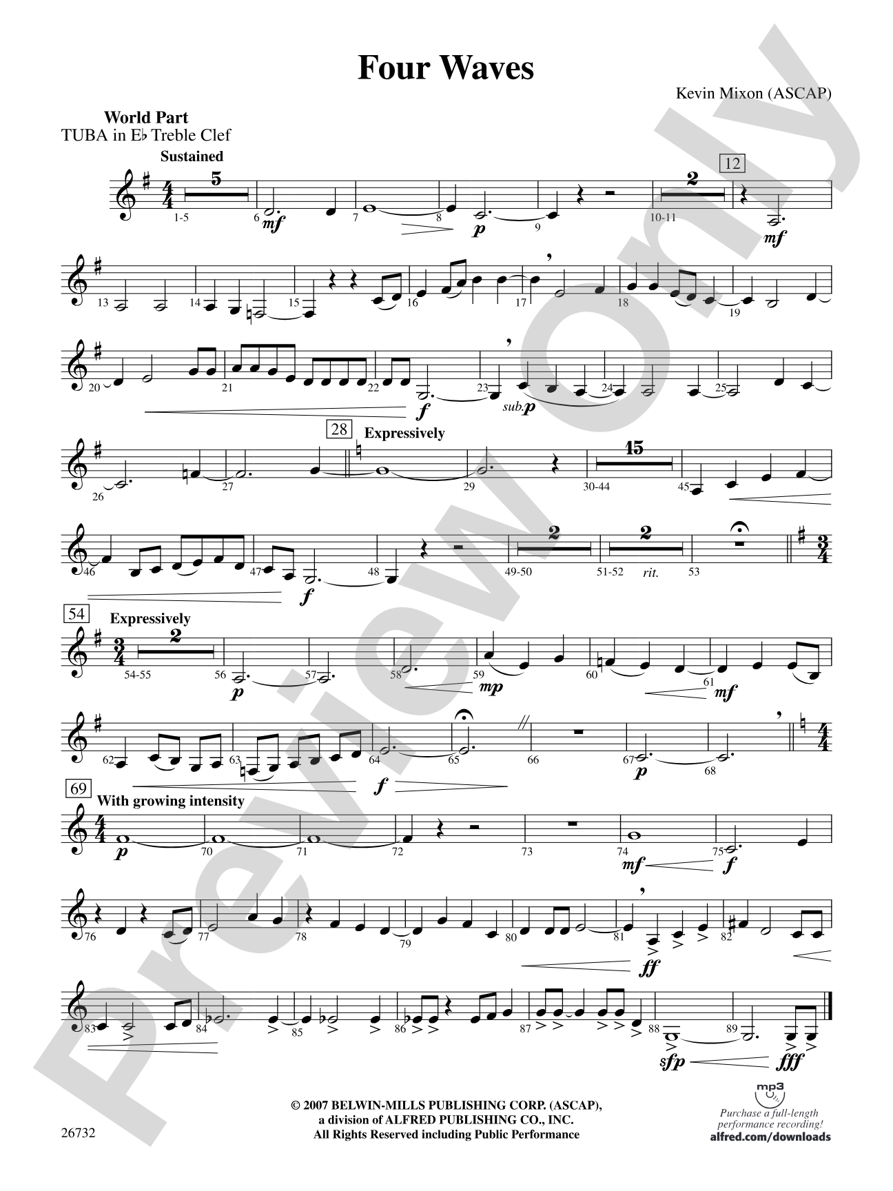 Four Waves: (wp) E-flat Tuba T.C.