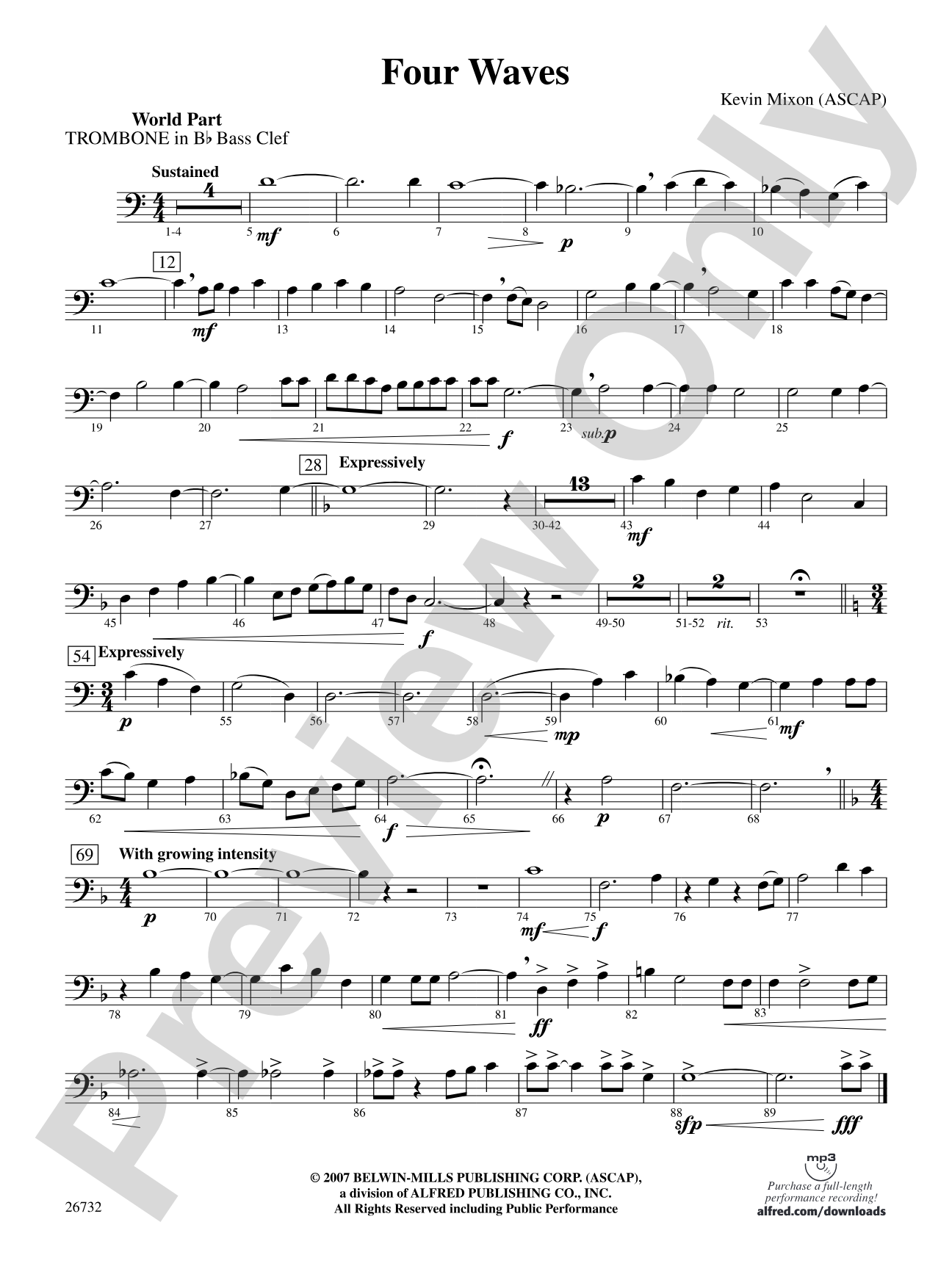 Four Waves: (wp) 1st B-flat Trombone B.C.