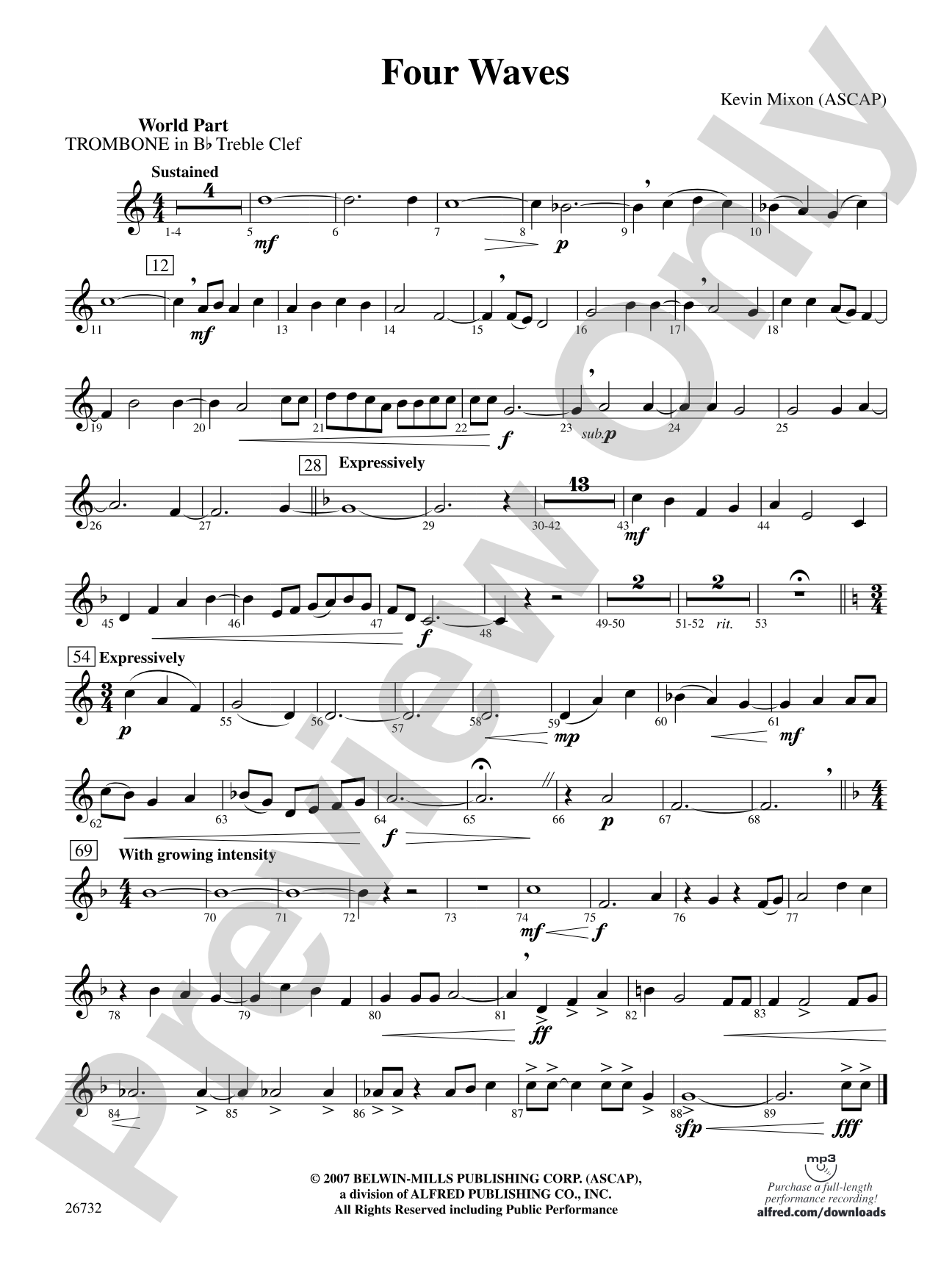 Four Waves: (wp) 1st B-flat Trombone T.C.