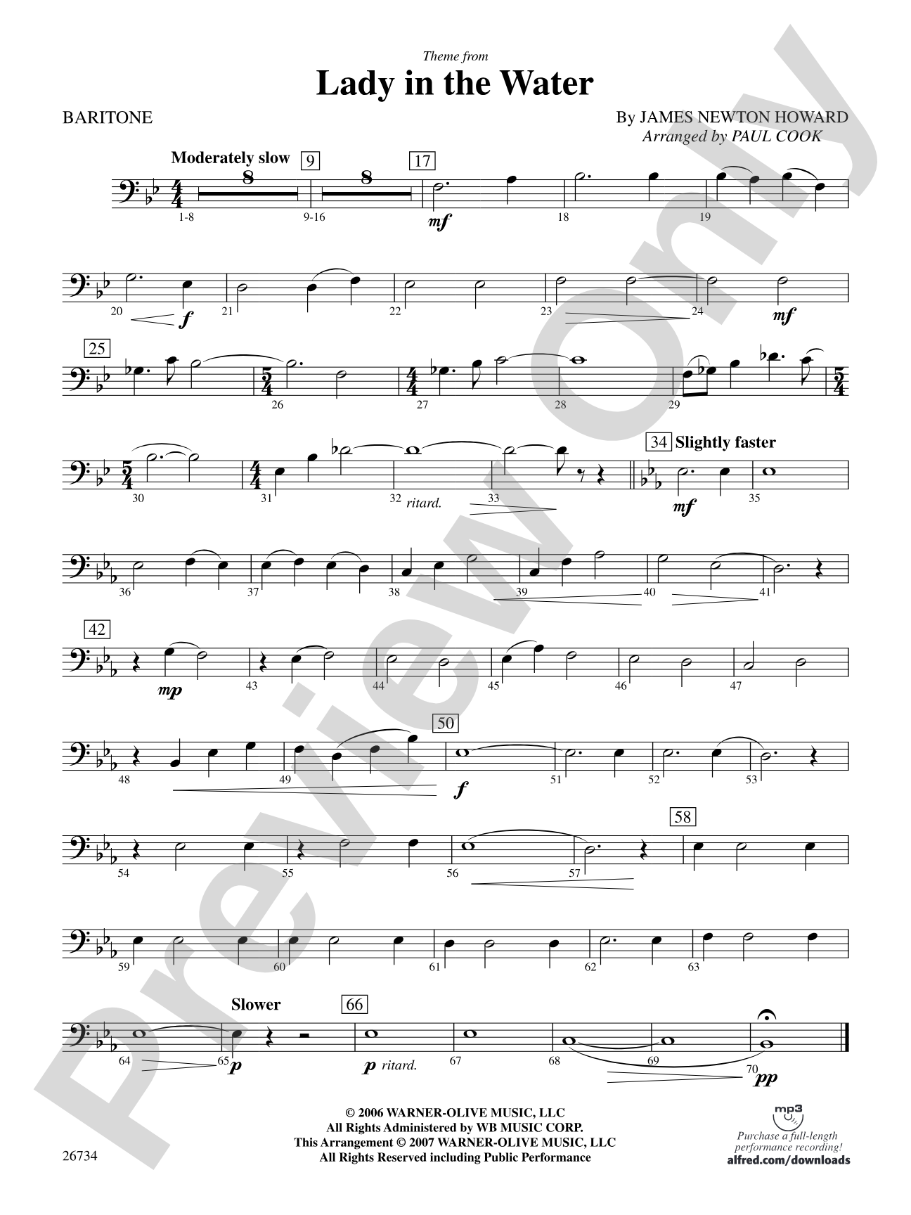 Lady in the Water: Baritone B.C.
