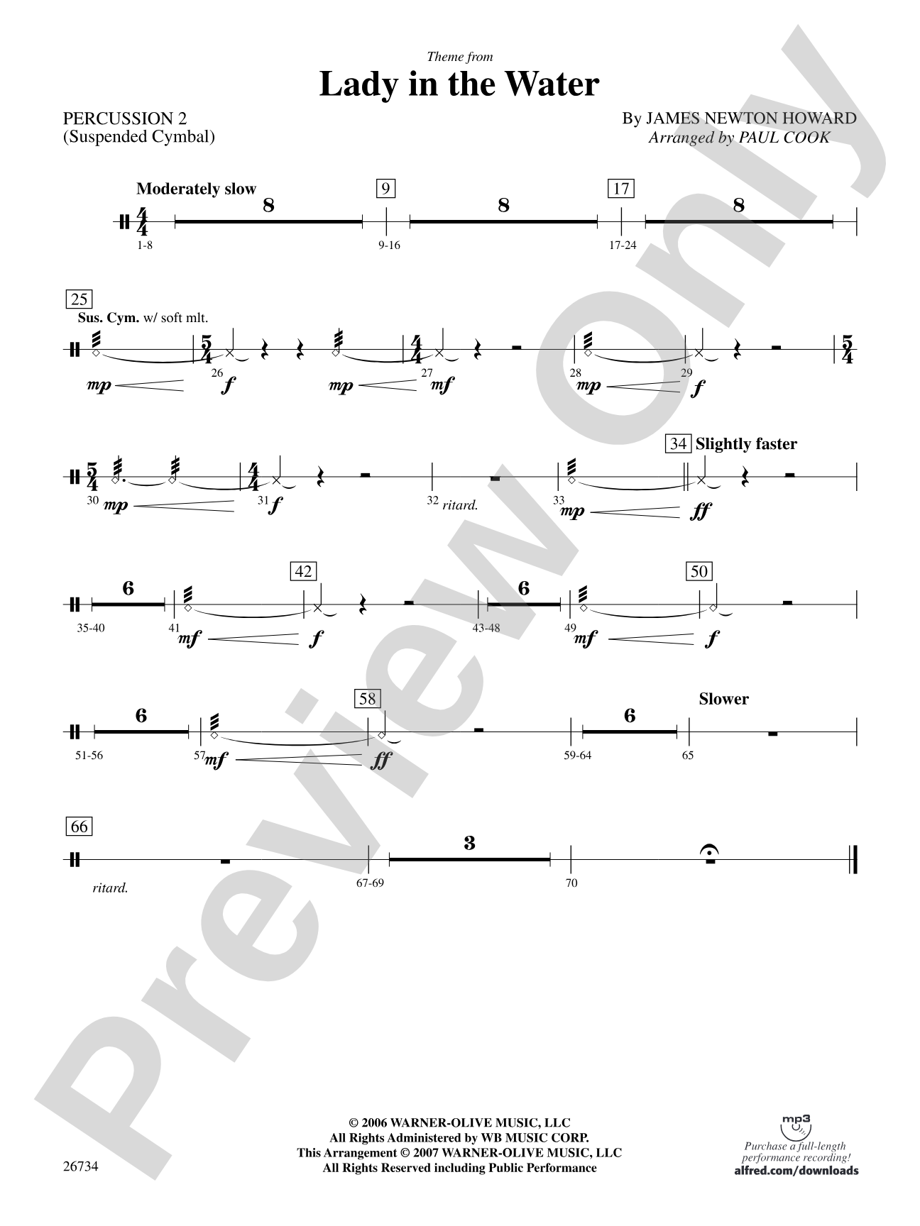 Lady in the Water: 2nd Percussion