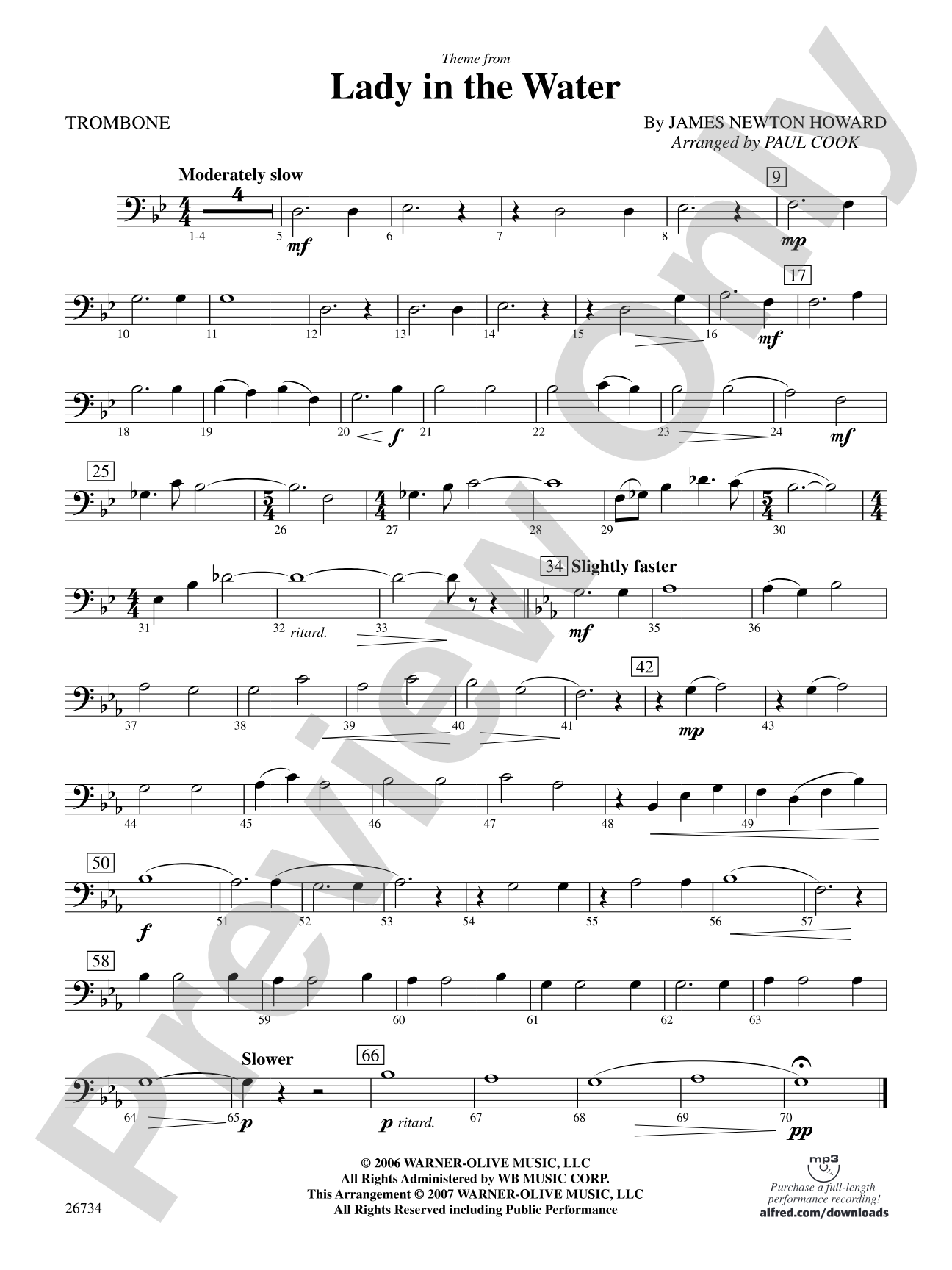 Lady in the Water: 1st Trombone
