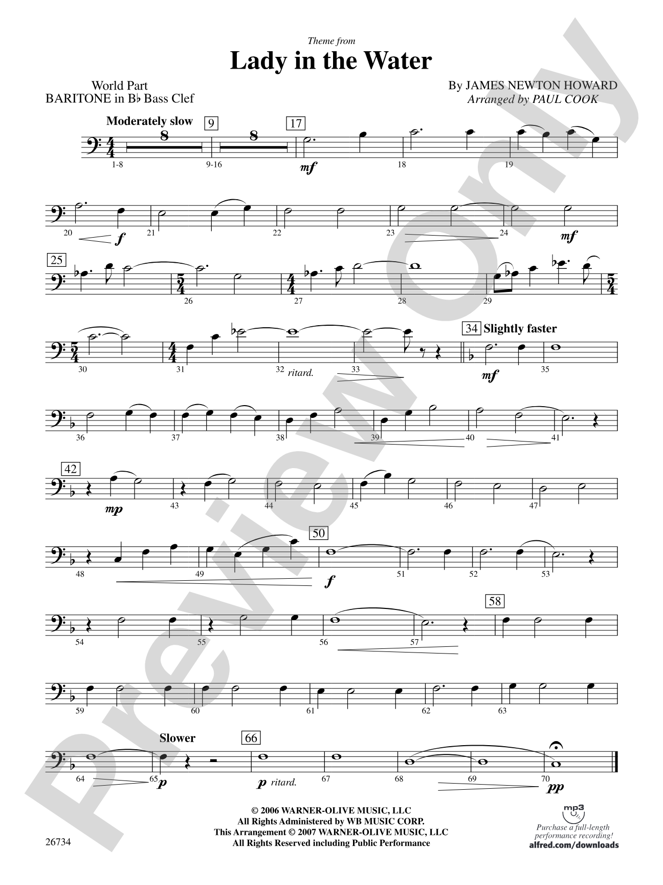 Lady in the Water: (wp) B-flat Baritone B.C.