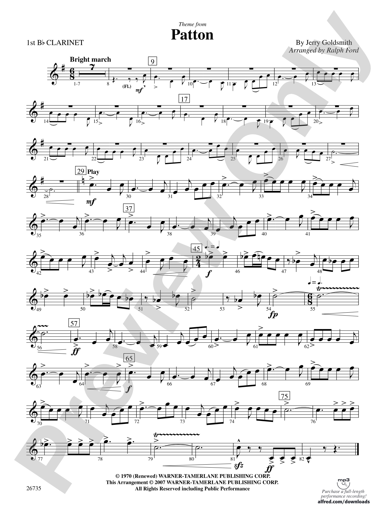 Patton: 1st B-flat Clarinet
