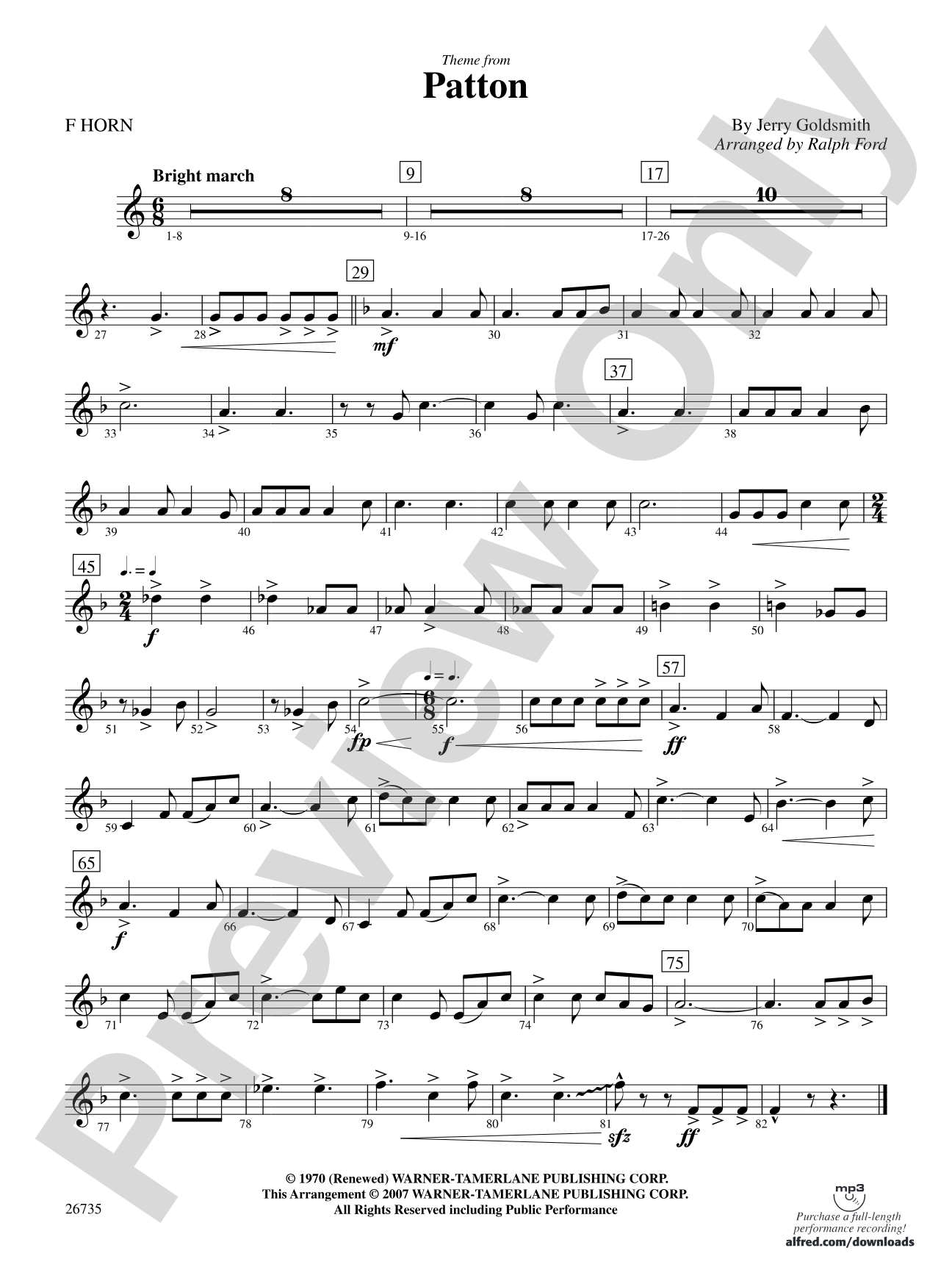Patton: 1st F Horn
