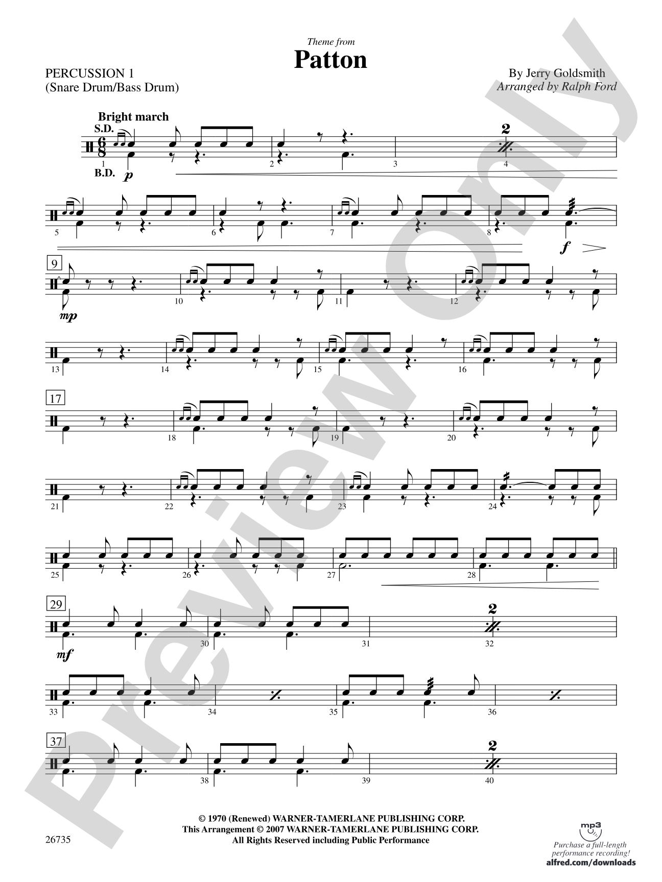 Patton: 1st Percussion