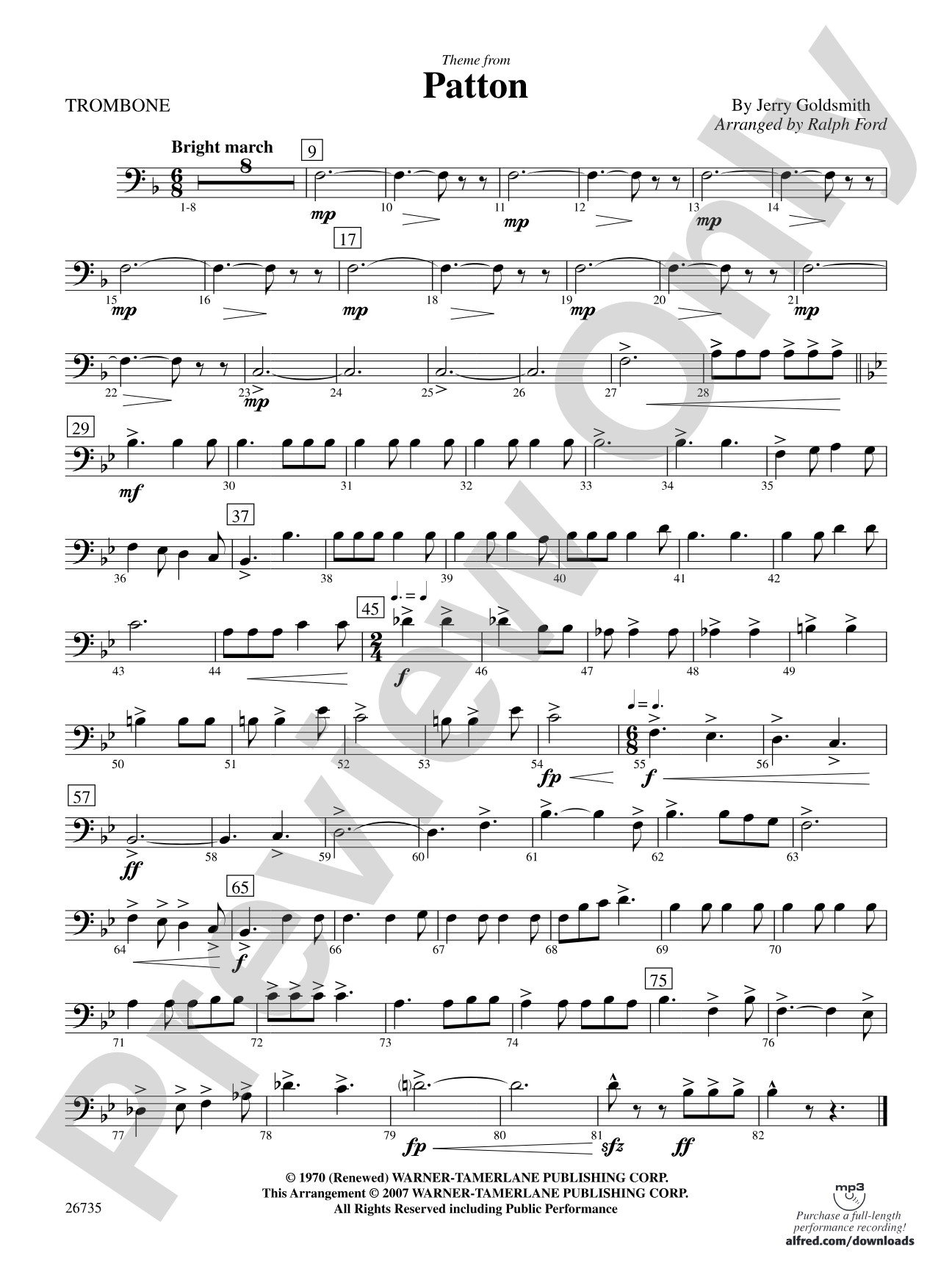 Patton: 1st Trombone