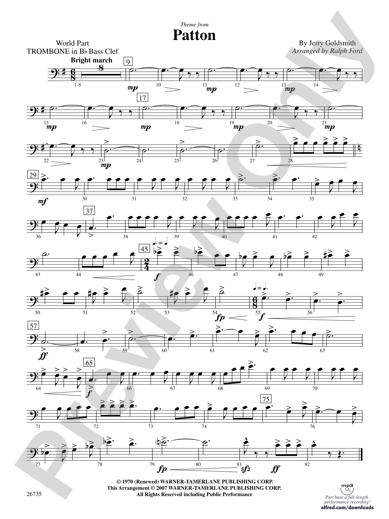 Patton: (wp) 1st B-flat Trombone B.C.