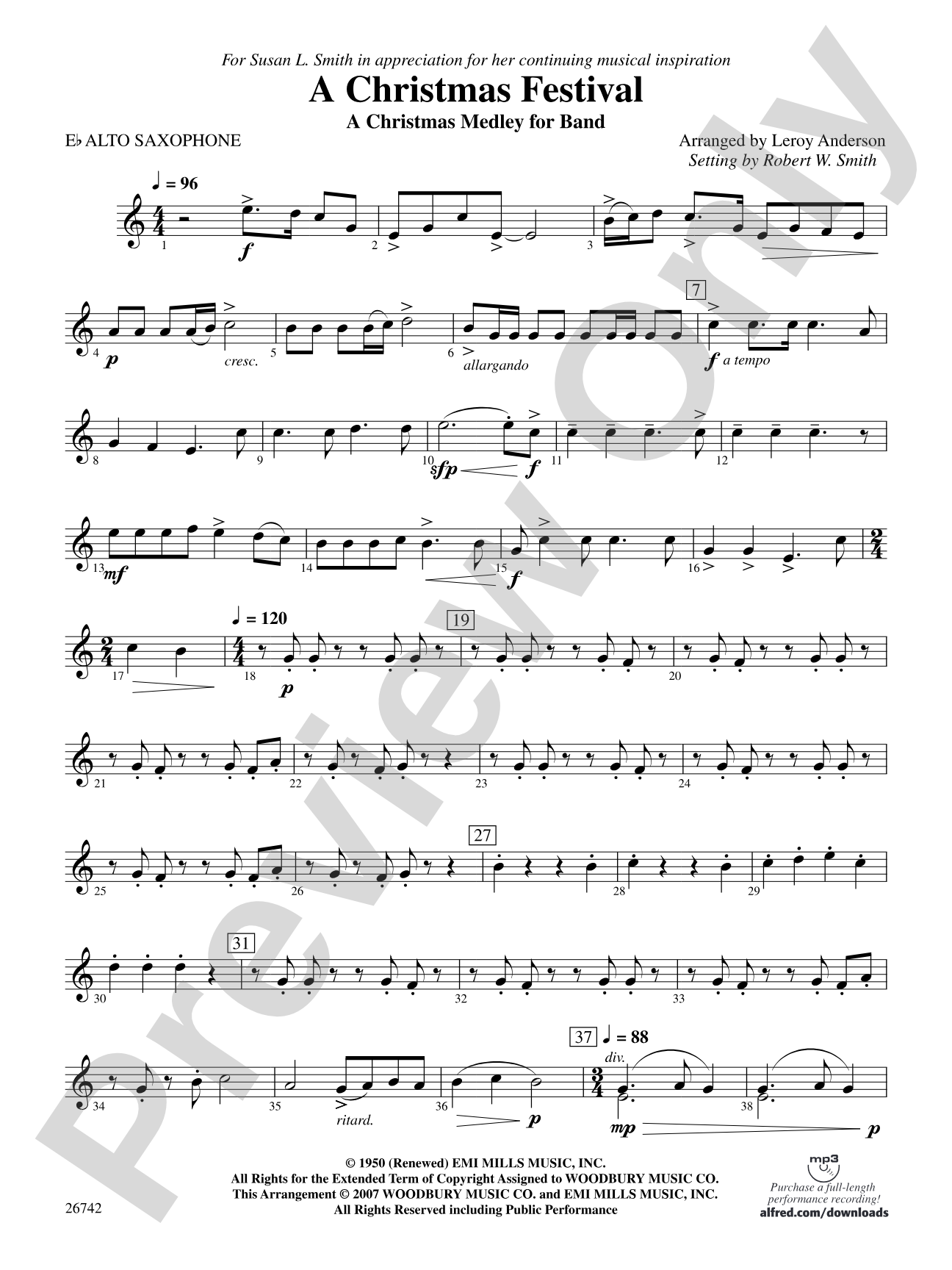 A Christmas Festival: E-flat Alto Saxophone