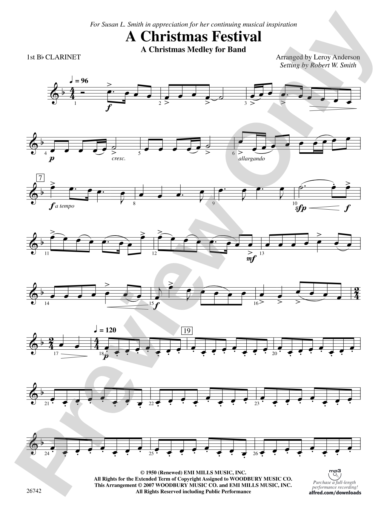 A Christmas Festival: 1st B-flat Clarinet