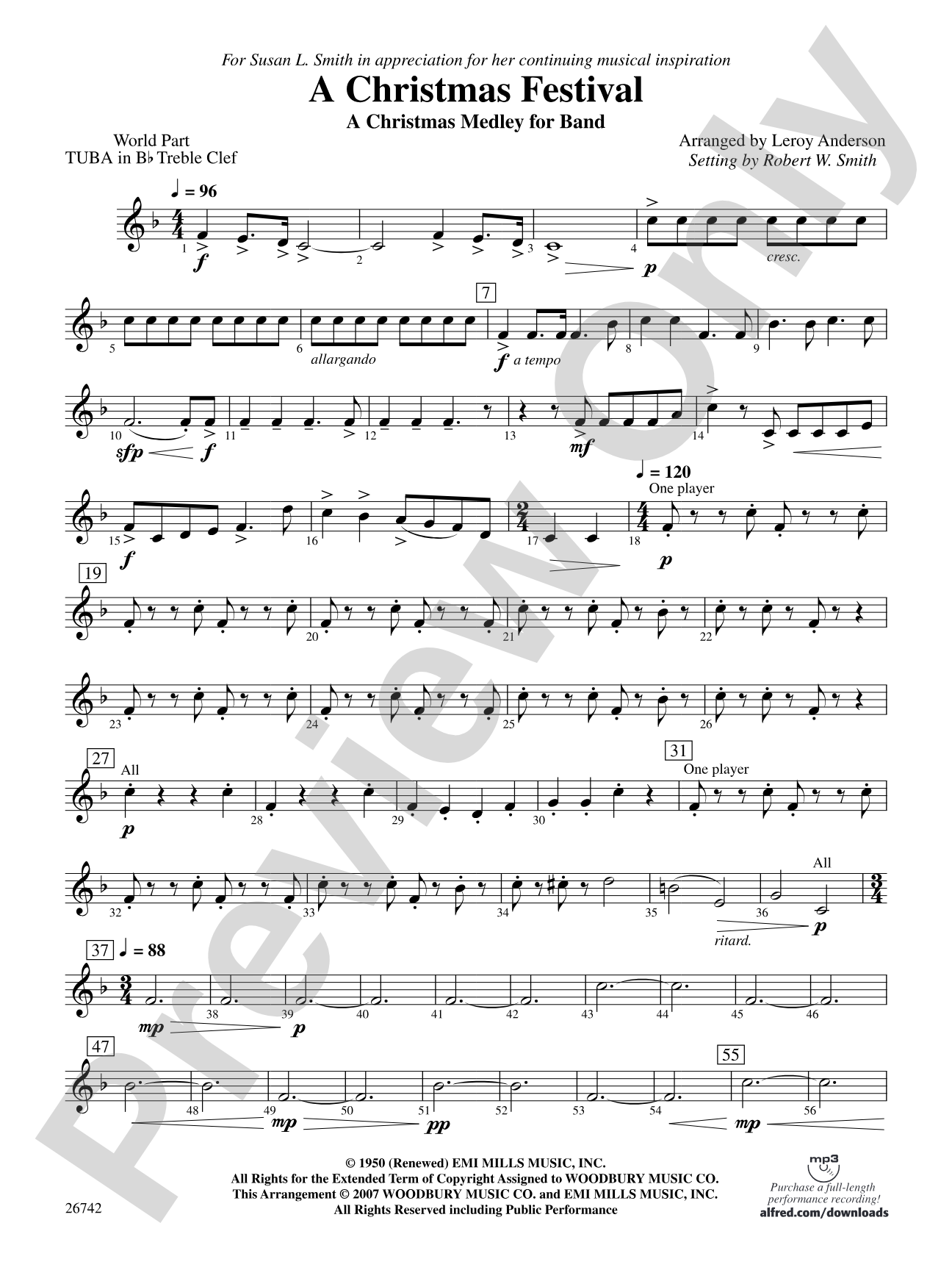 A Christmas Festival: (wp) B-flat Tuba T.C.