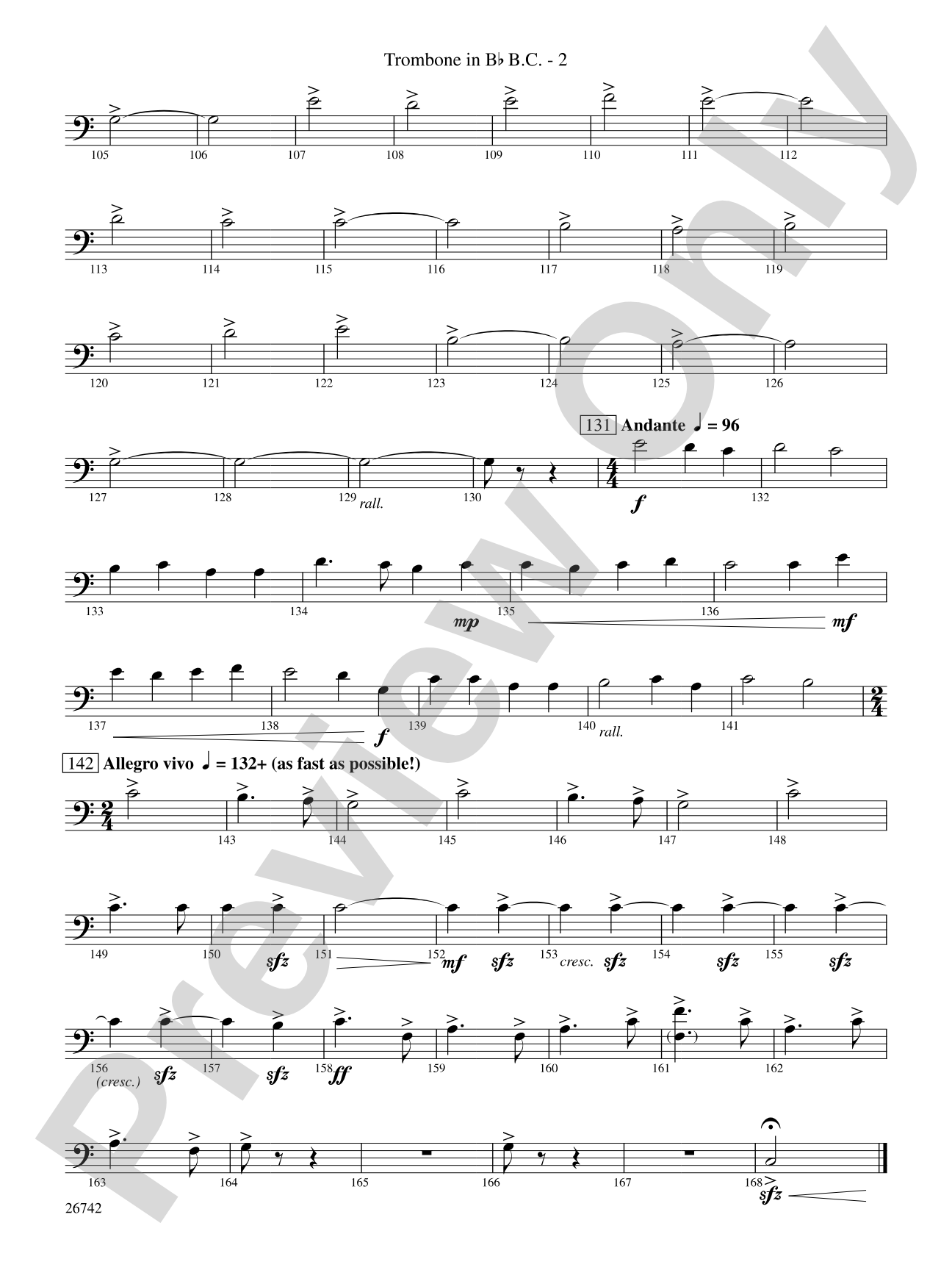 A Christmas Festival: (wp) 1st B-flat Trombone B.C.