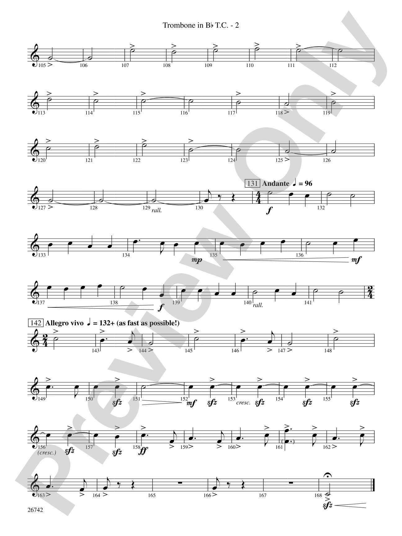 A Christmas Festival: (wp) 1st B-flat Trombone T.C.