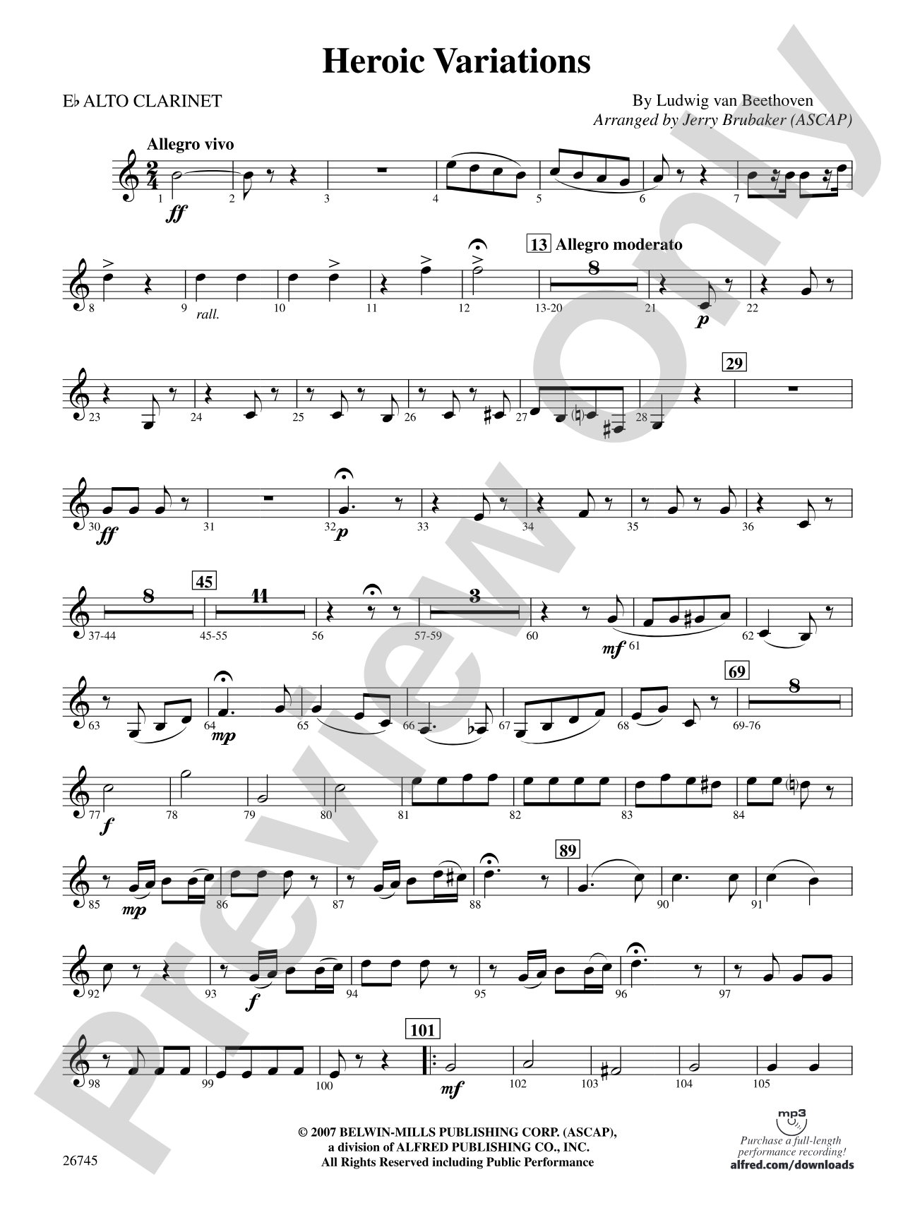 Heroic Variations: E-flat Alto Clarinet