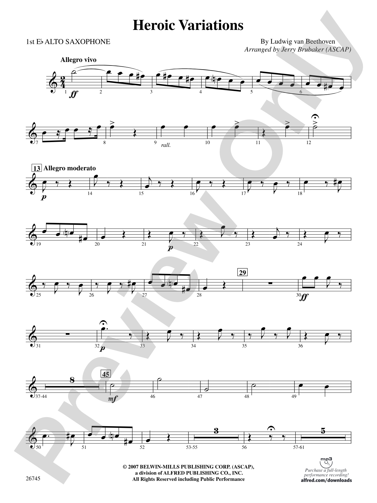 Heroic Variations: E-flat Alto Saxophone
