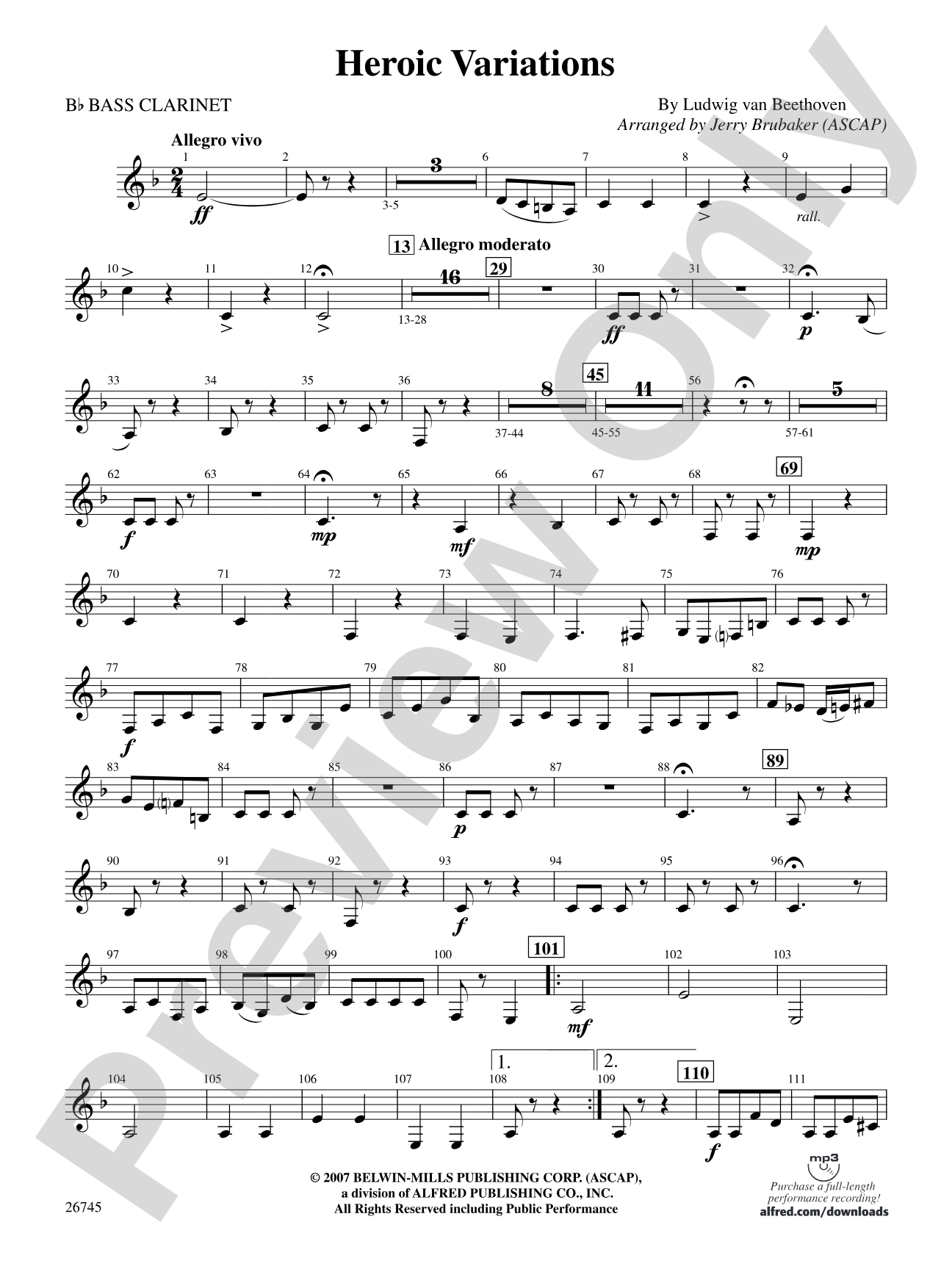 Heroic Variations: B-flat Bass Clarinet