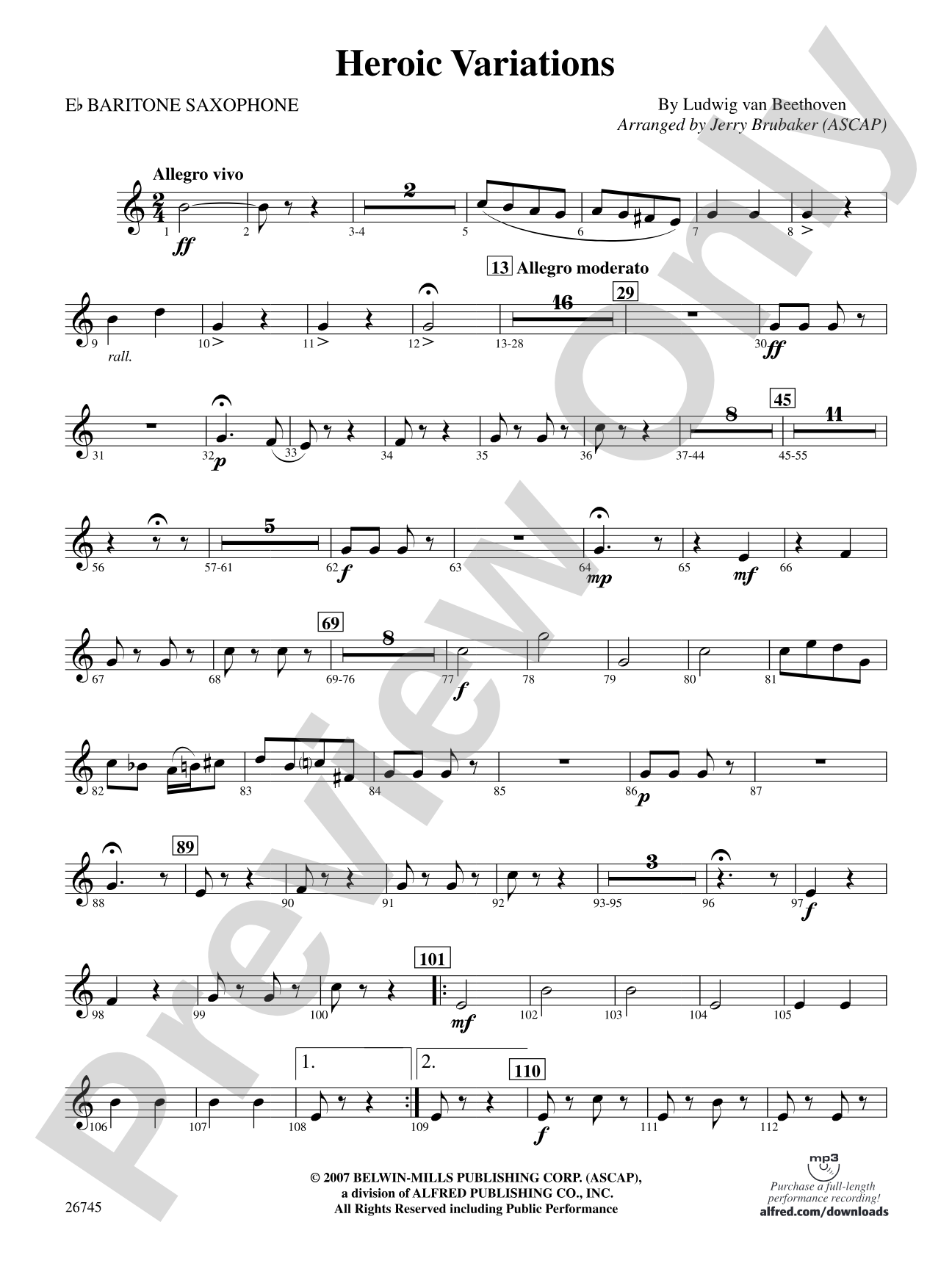 Heroic Variations: E-flat Baritone Saxophone