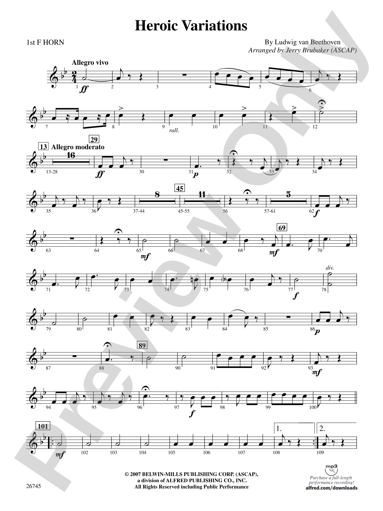 Heroic Variations: 1st F Horn