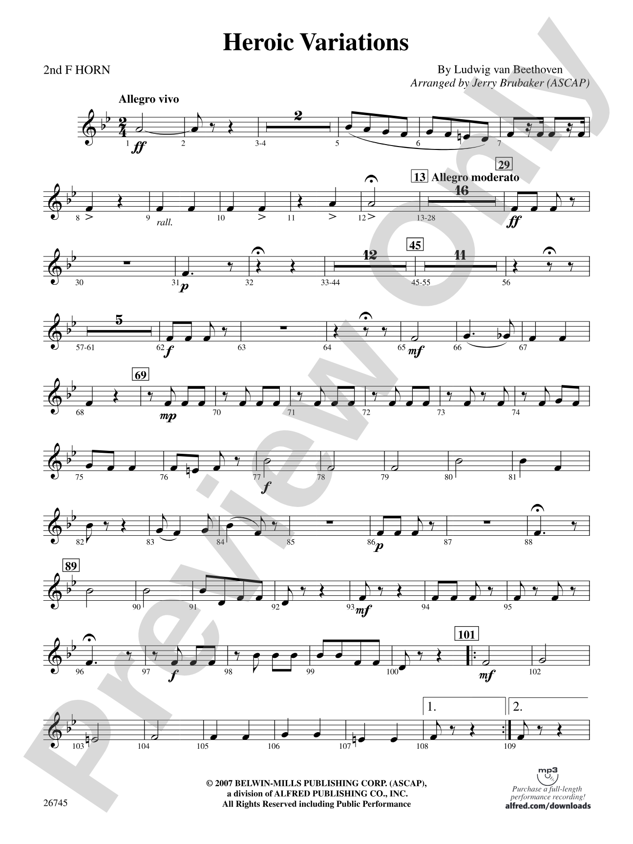 Heroic Variations: 2nd F Horn