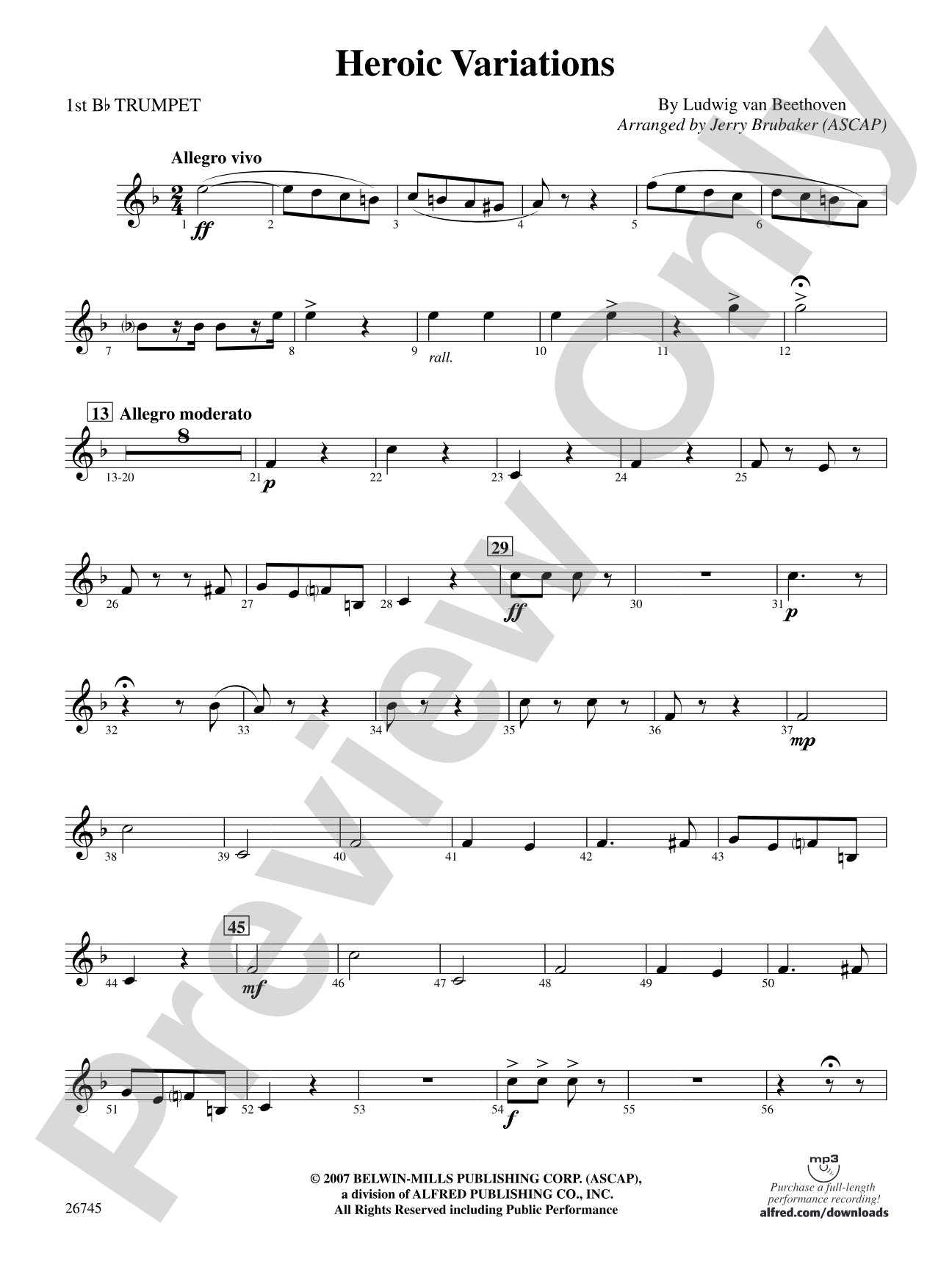 Heroic Variations: 1st B-flat Trumpet