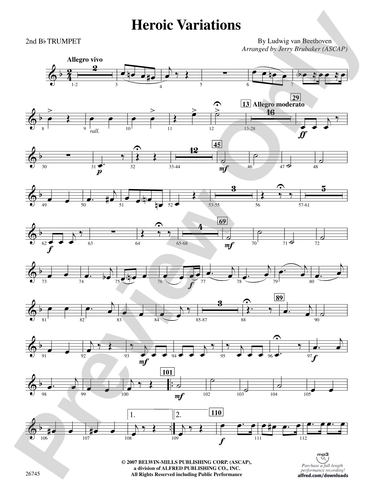 Heroic Variations: 2nd B-flat Trumpet