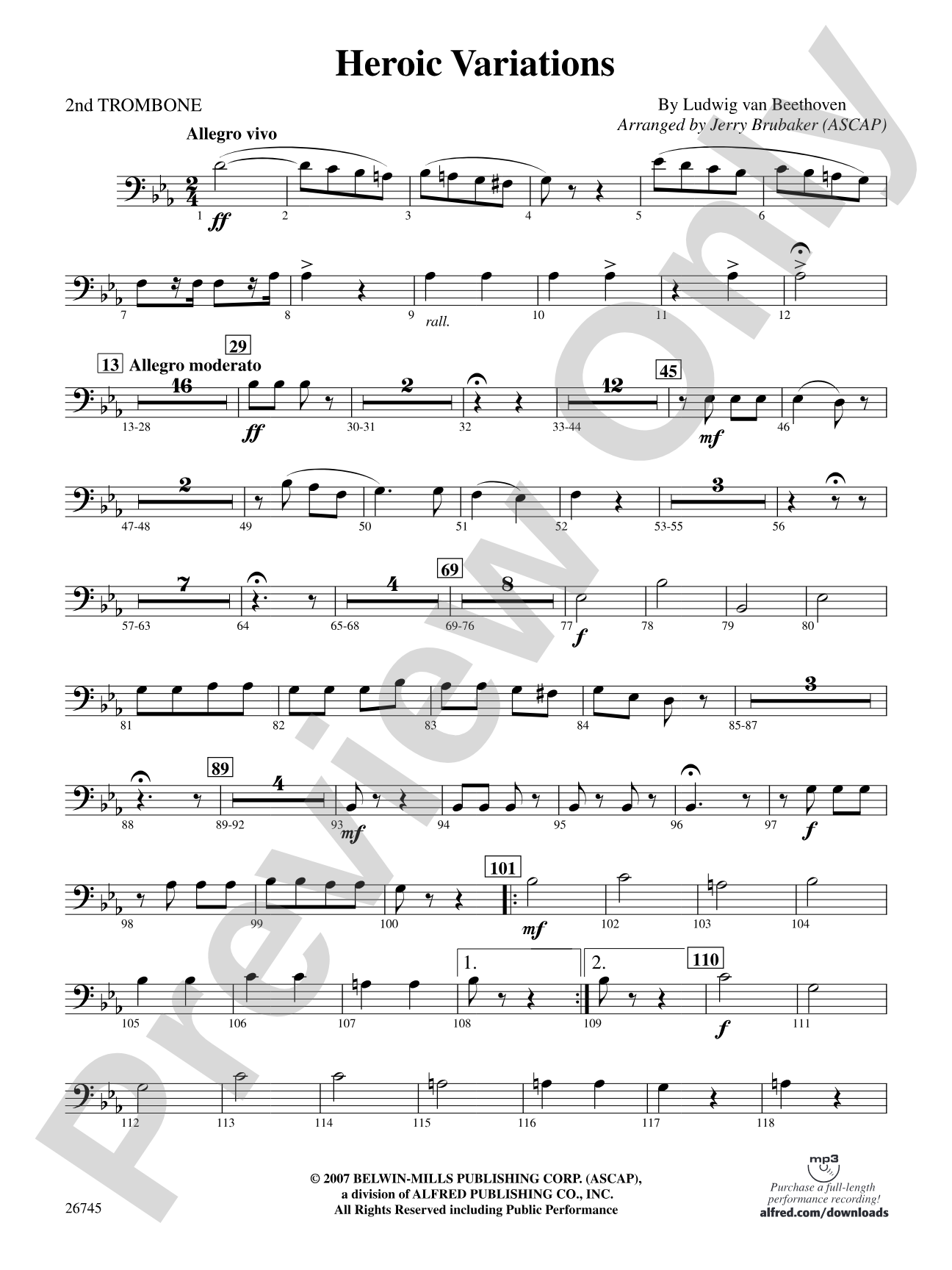 Heroic Variations: 2nd Trombone